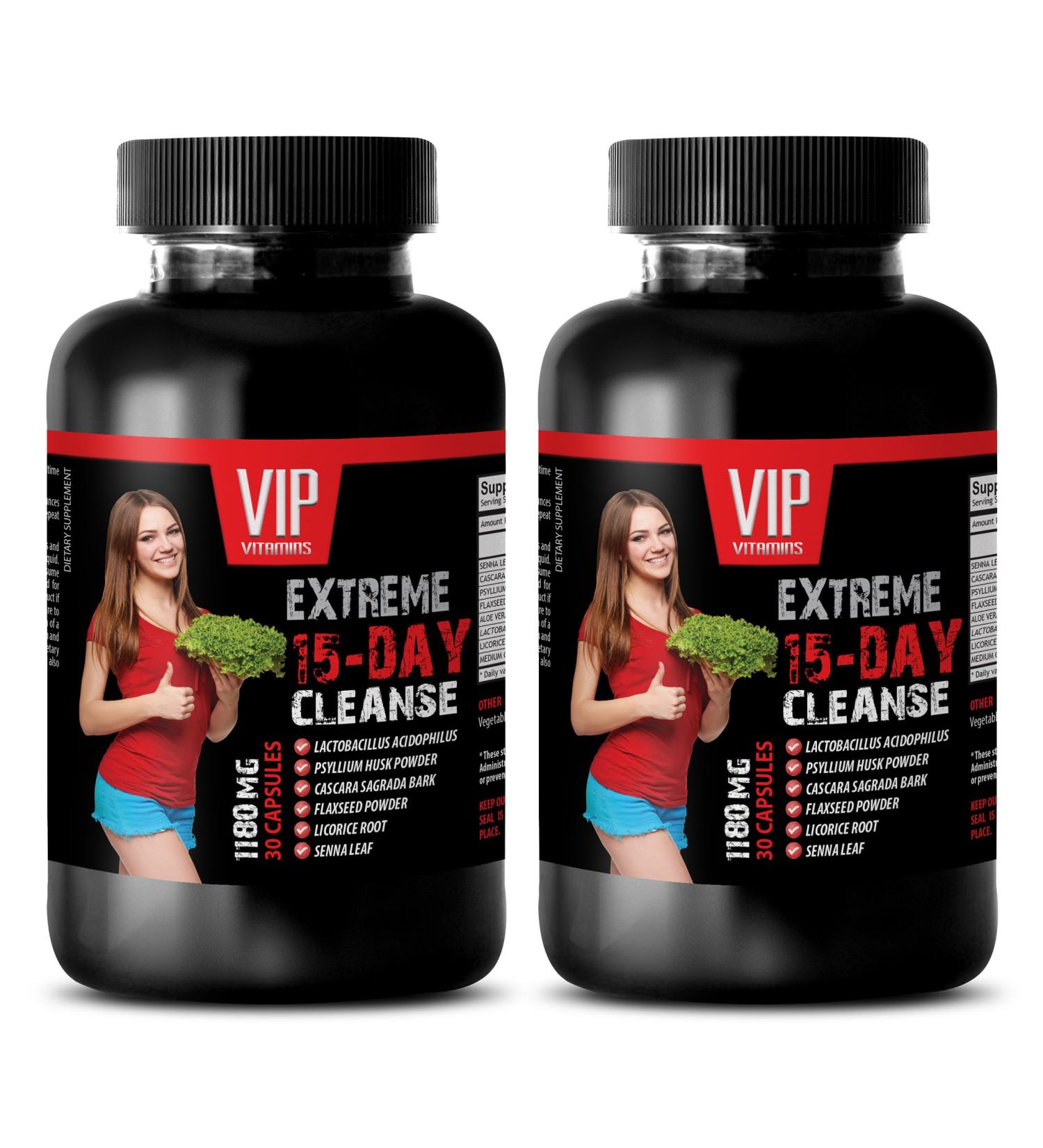 Digestion Booster 15-Day Cleanse | Advanced 1180MG Formula | Cascara Sagrada Pills - 2 Bottles (60 Capsules) - Buy Online on GoSupps.com
