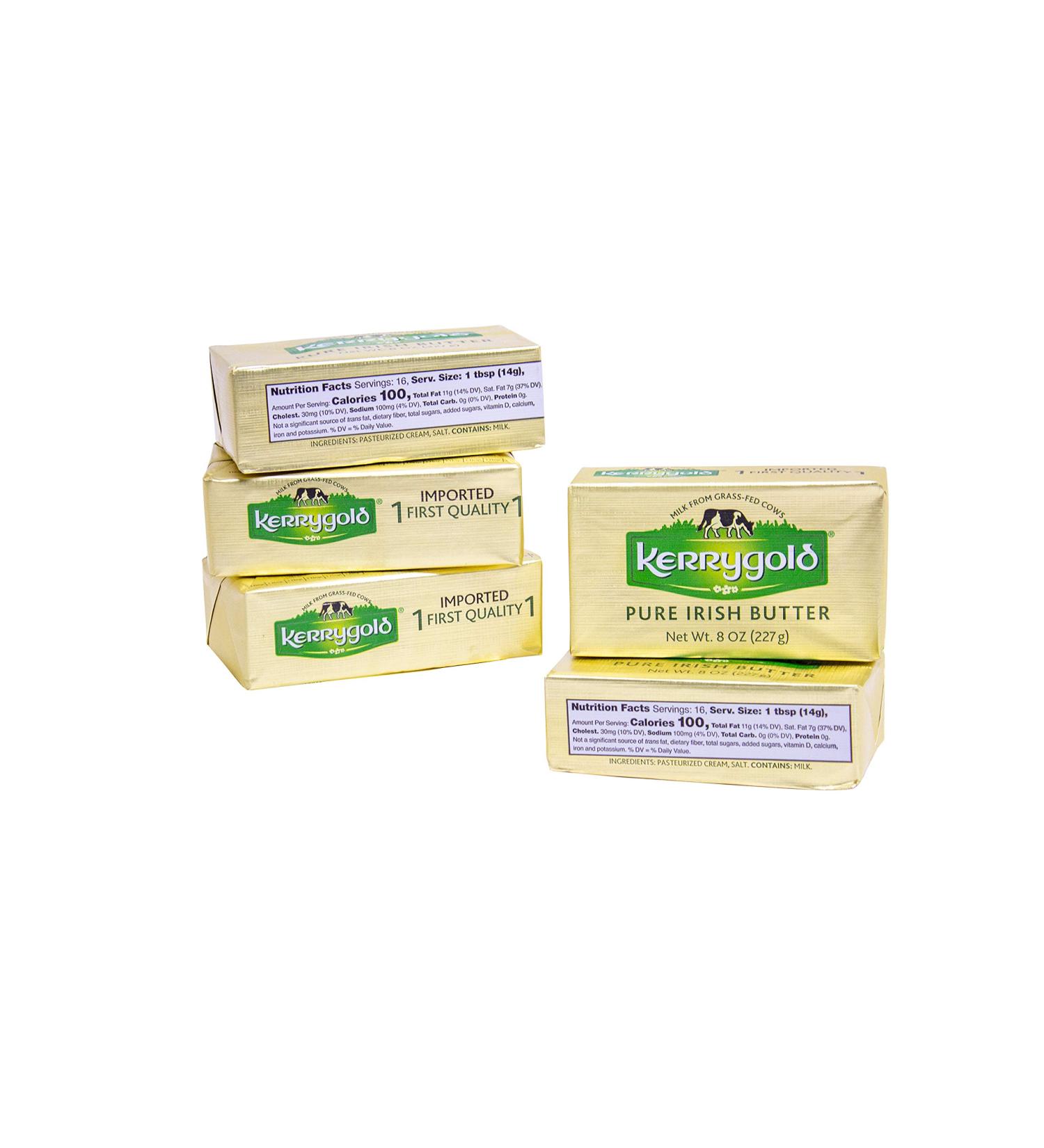 Kerrygold Salted Butter 8 oz Foil Pack (Pack of 5) - Premium Quality Butter | 40 oz Total - Buy Online on GoSupps.com
