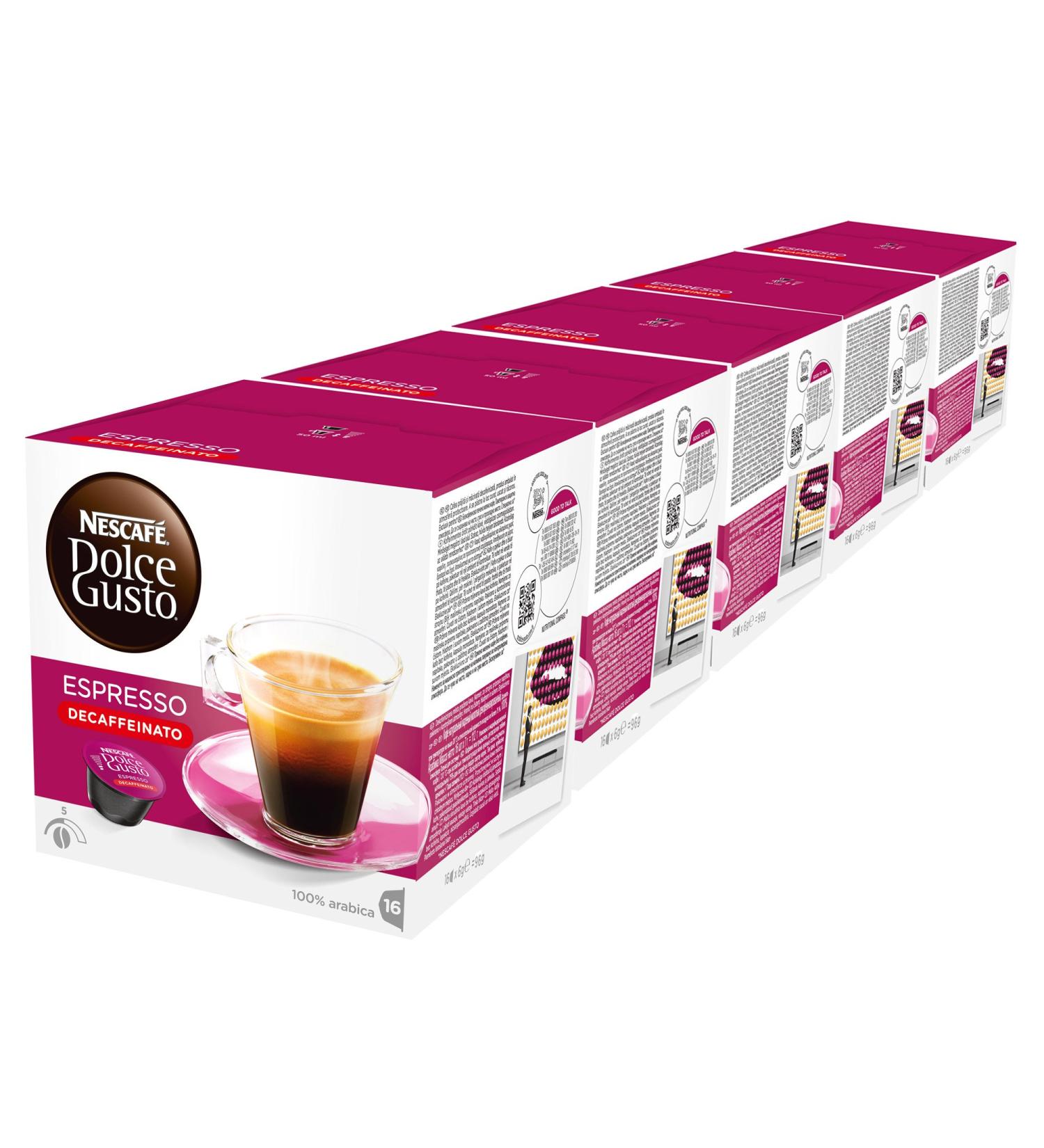 Nescaf Dolce Gusto Espresso Decaffeinato Lot of 5 5 x 16 Capsules - Buy Online on GoSupps.com