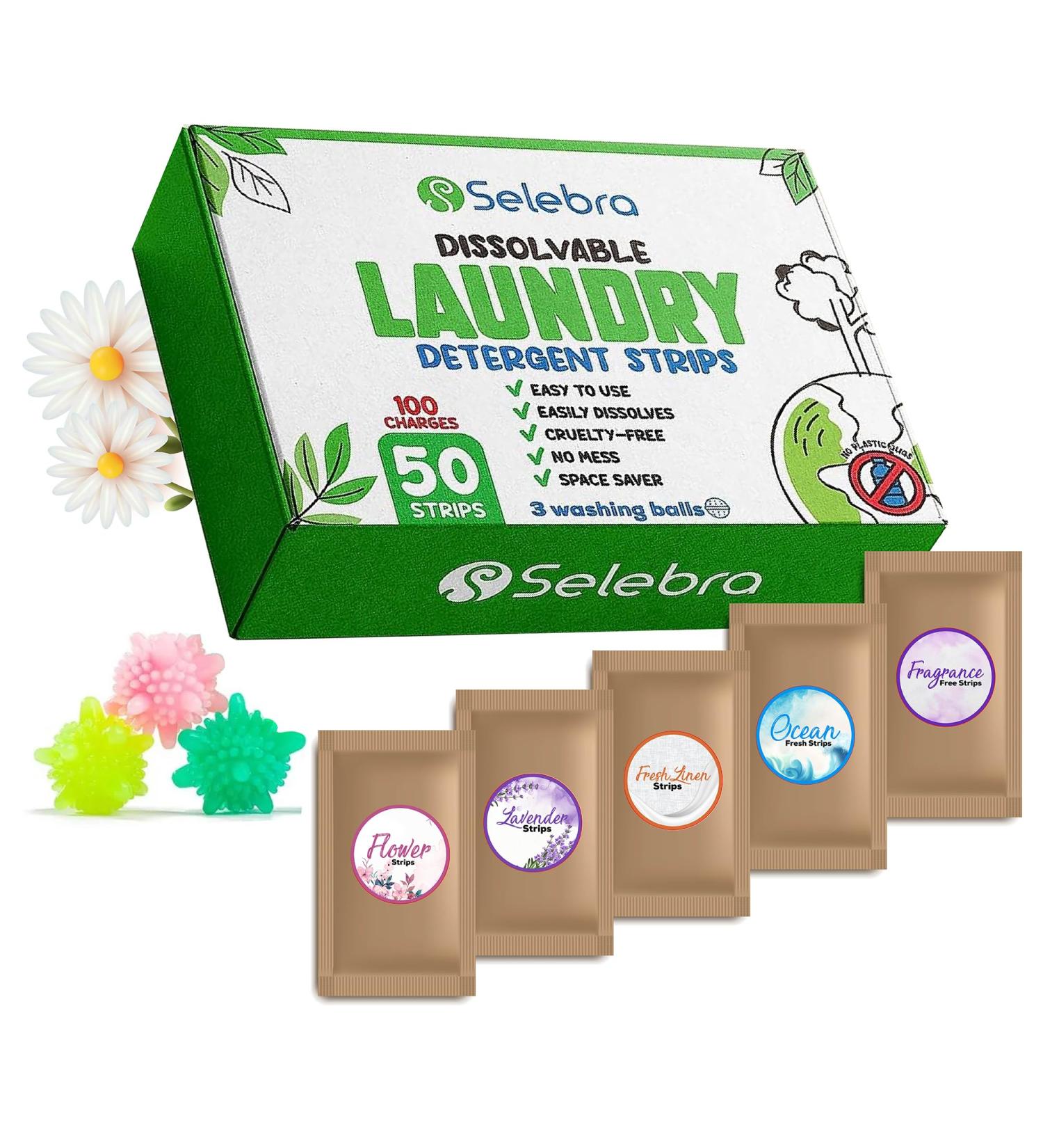 Eco Sheets Laundry Detergent Strips - 100 Loads 5 Scents Plastic-Free & Travel-Friendly - Buy Online on GoSupps.com