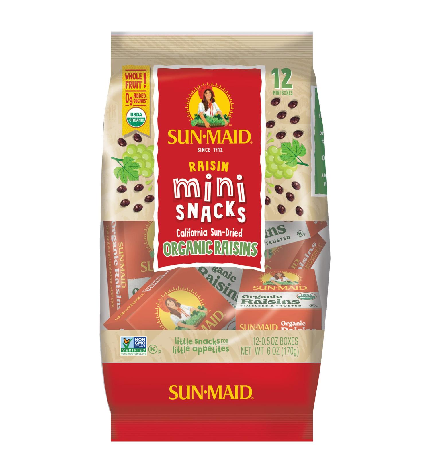 Sun-Maid Organic Raisins - Healthy Dried Fruit Snacks for Kids (12 ct) - Buy Online on GoSupps.com