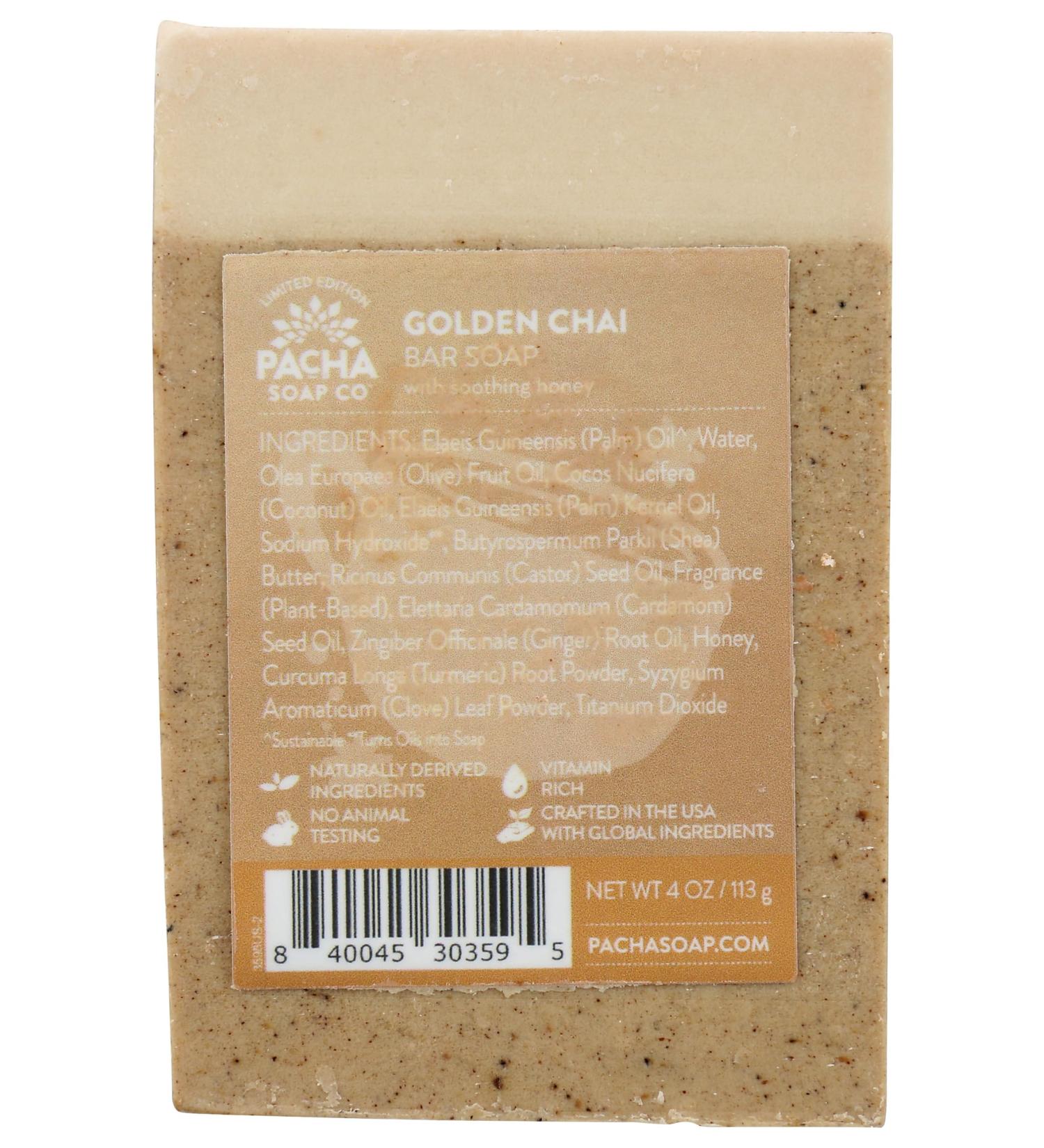 PACHA SOAP Golden Chai Bar Soap - 4Oz | Organic Handmade Eco-Friendly Soap for All Skin Types - International Shipping Available - Buy Online on GoSupps.com