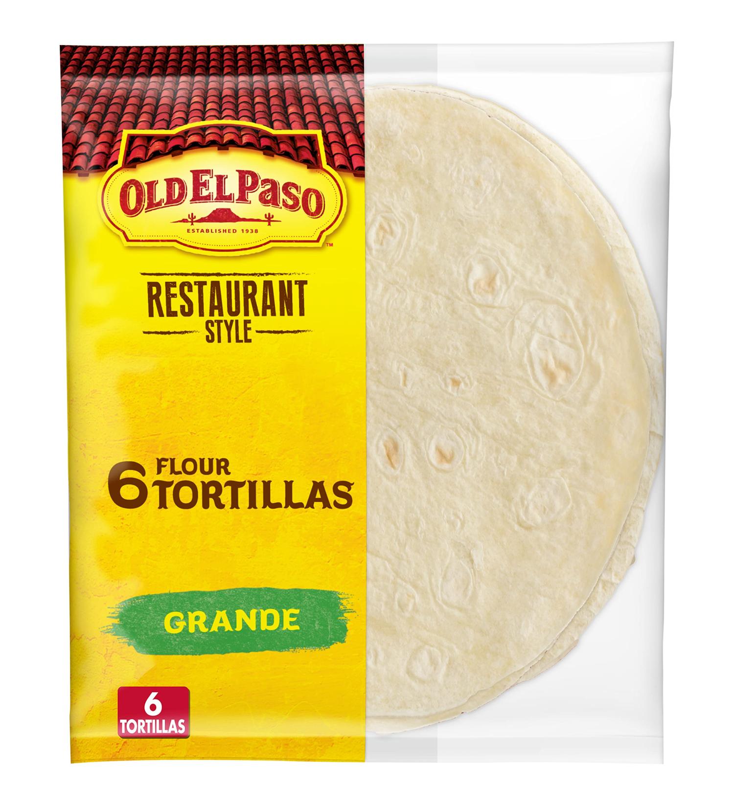 Old El Paso Restaurant Style Grande Flour Tortillas 6-Count - 6 Pack of 1.34 lb. Tortillas - Buy Online on GoSupps.com