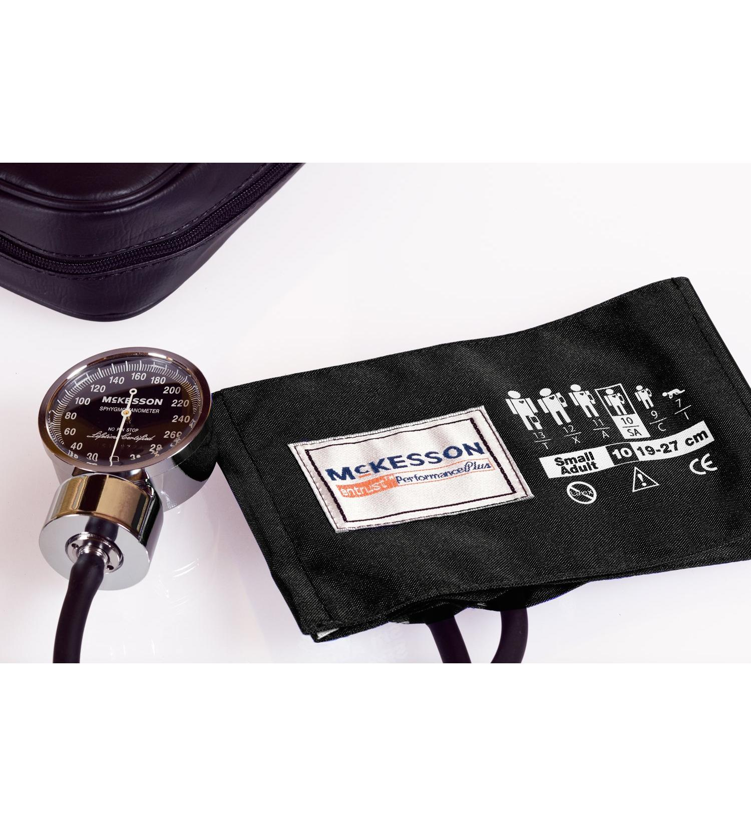 McKesson Professional Large Adult Blood Pressure Aneroid Unit, Premium Chrome Style, 2-Tube, Burgundy (Each) Lg Adult - Arm 13"-19"