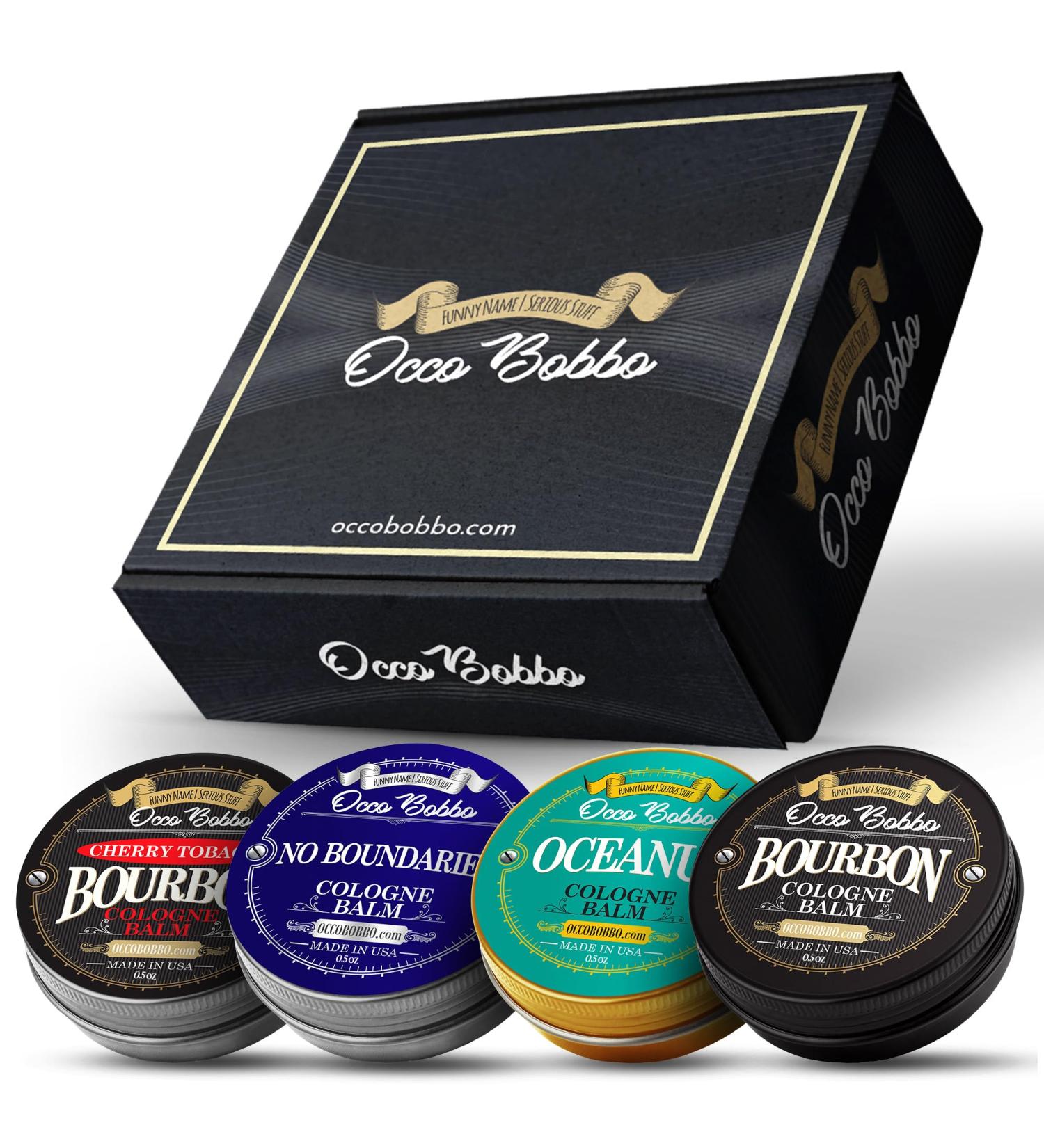 Occo Bobbo Solid Cologne for Men Samples Set - Men's Cologne Gift Set - Travel Size Cologne for Men (4) .5 oz tins - Buy Online on GoSupps.com
