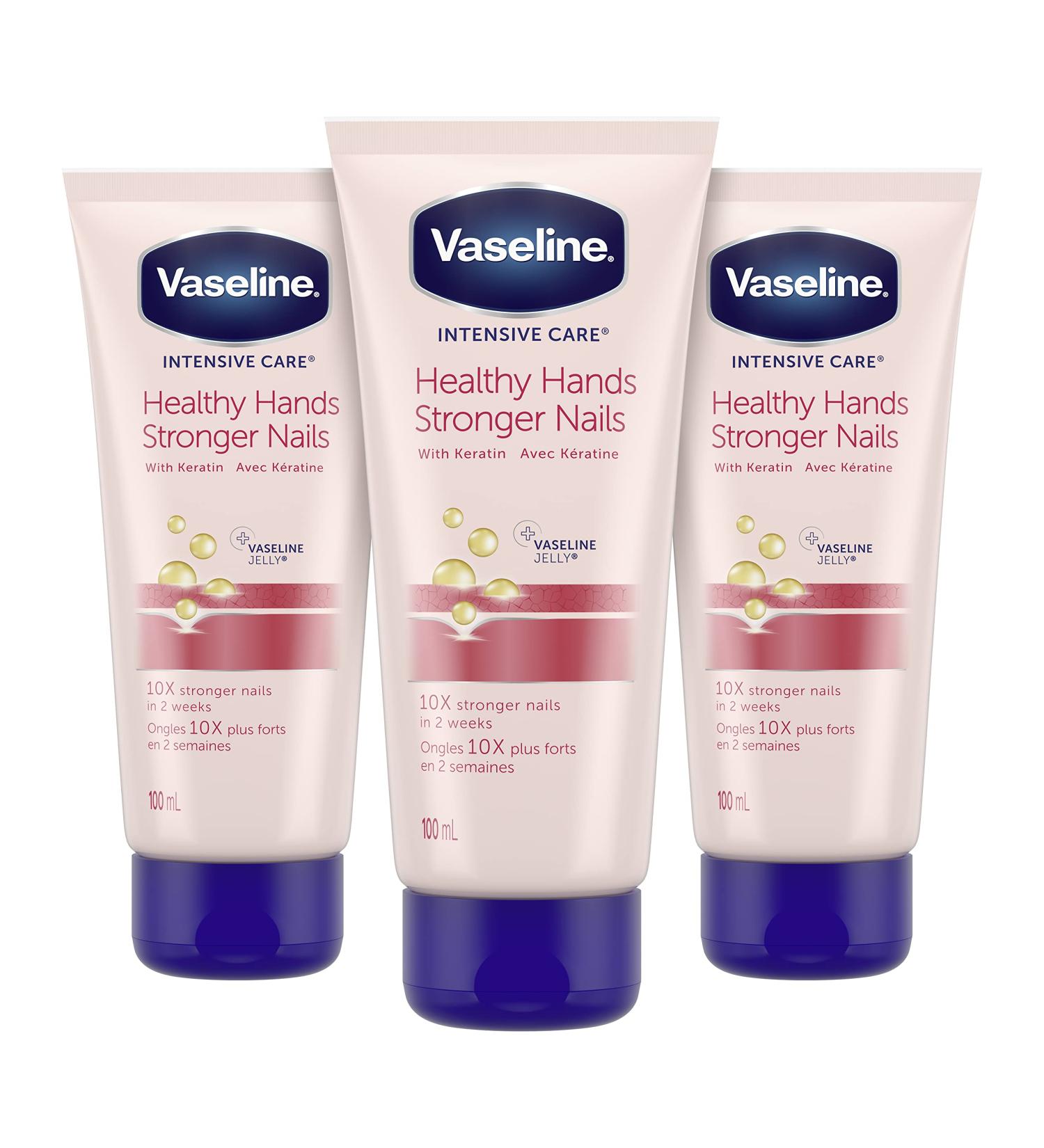 Vaseline Intensive Care Hand Lotion for hands and nails treatment Healthy Hands Stronger Nails hand cream enriched with Keratin 100 ml 3 pack 100 ml (Pack of 3) - Buy Online on GoSupps.com