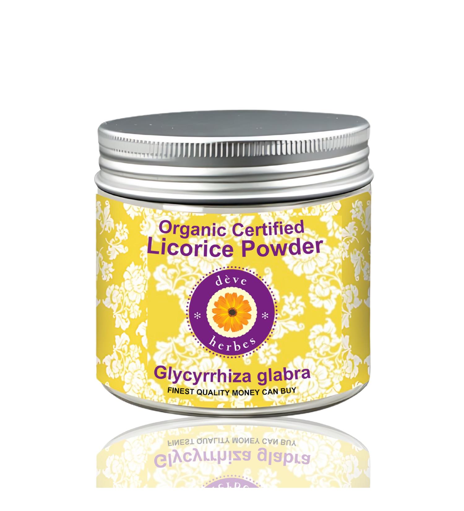 Deve Herbes Pure Licorice/Liquorice Powder (Glycyrrhiza glabra) Organic Certified Natural Therapeutic Grade 100gm, (3.5oz) 3.53 Ounce (Pack of 1) - Buy Online on GoSupps.com