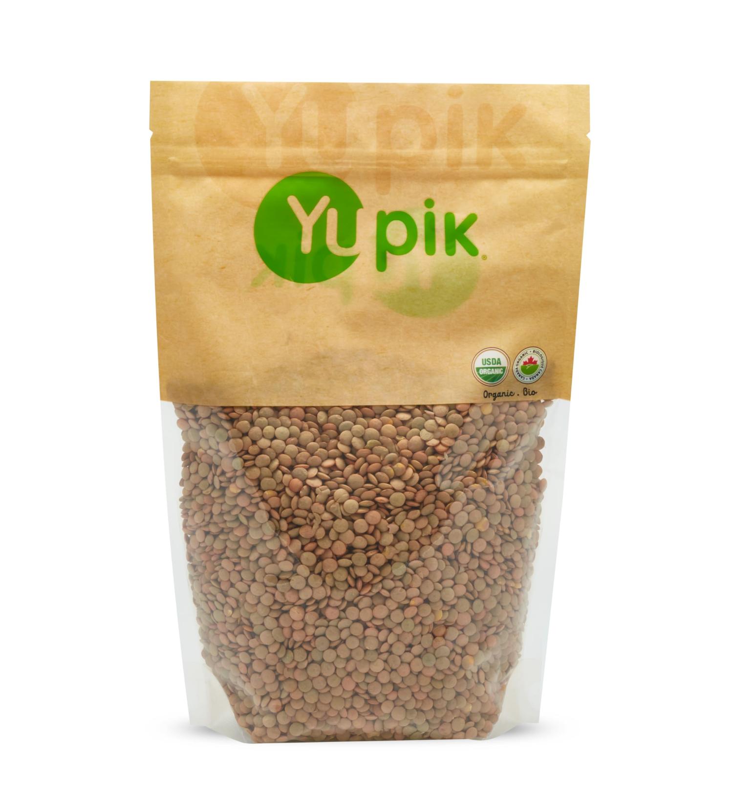 Yupik Organic Green Lentils 1kg Non-GMO Vegan Gluten-Free Kosher Raw Source of Fiber Iron & Protein Fiber & Iron Ideal for Soups Salads & Plant-Based Meals 1 kg (Pack of 1) - Buy Online on GoSupps.com
