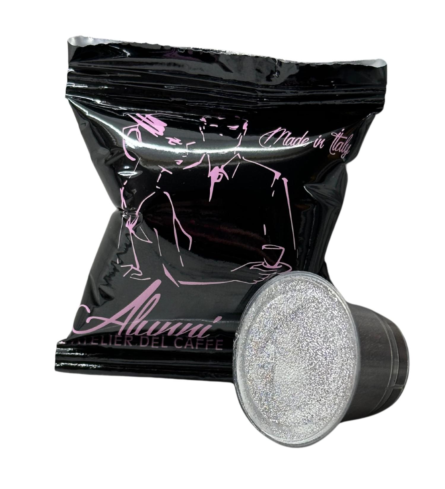 Coffee Capsules for Nespresso Original Machine - Made in Italy - 50 Medium Roast Espresso Pods Compatible with Nespresso Original - Individually packaged - BLACK LABEL - 80% ARABICA - 20% ROBUSTA - MEDIUM CAFFEINE - Buy Online on GoSupps.com