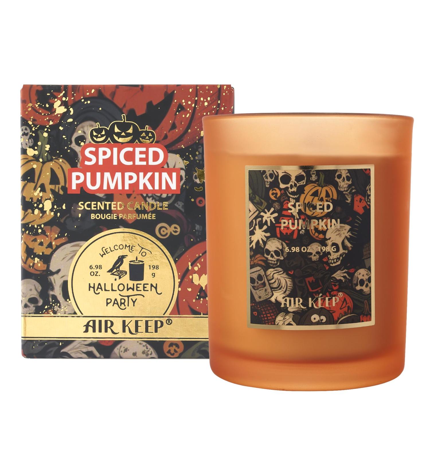 Spiced Pumpkin Candle - 6.98 oz Fall Aromatherapy Candle Gift Set for Home | Halloween Scented Candle with Long Burn Time - Buy Online on GoSupps.com
