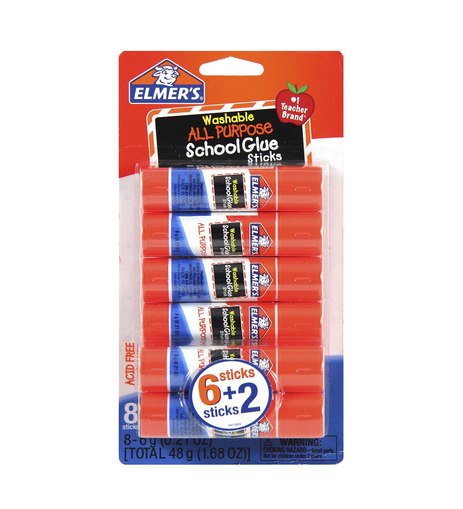 Elmer's Washable School Glue Sticks 8 Count, 6g - White (E5004) - Buy Online on GoSupps.com
