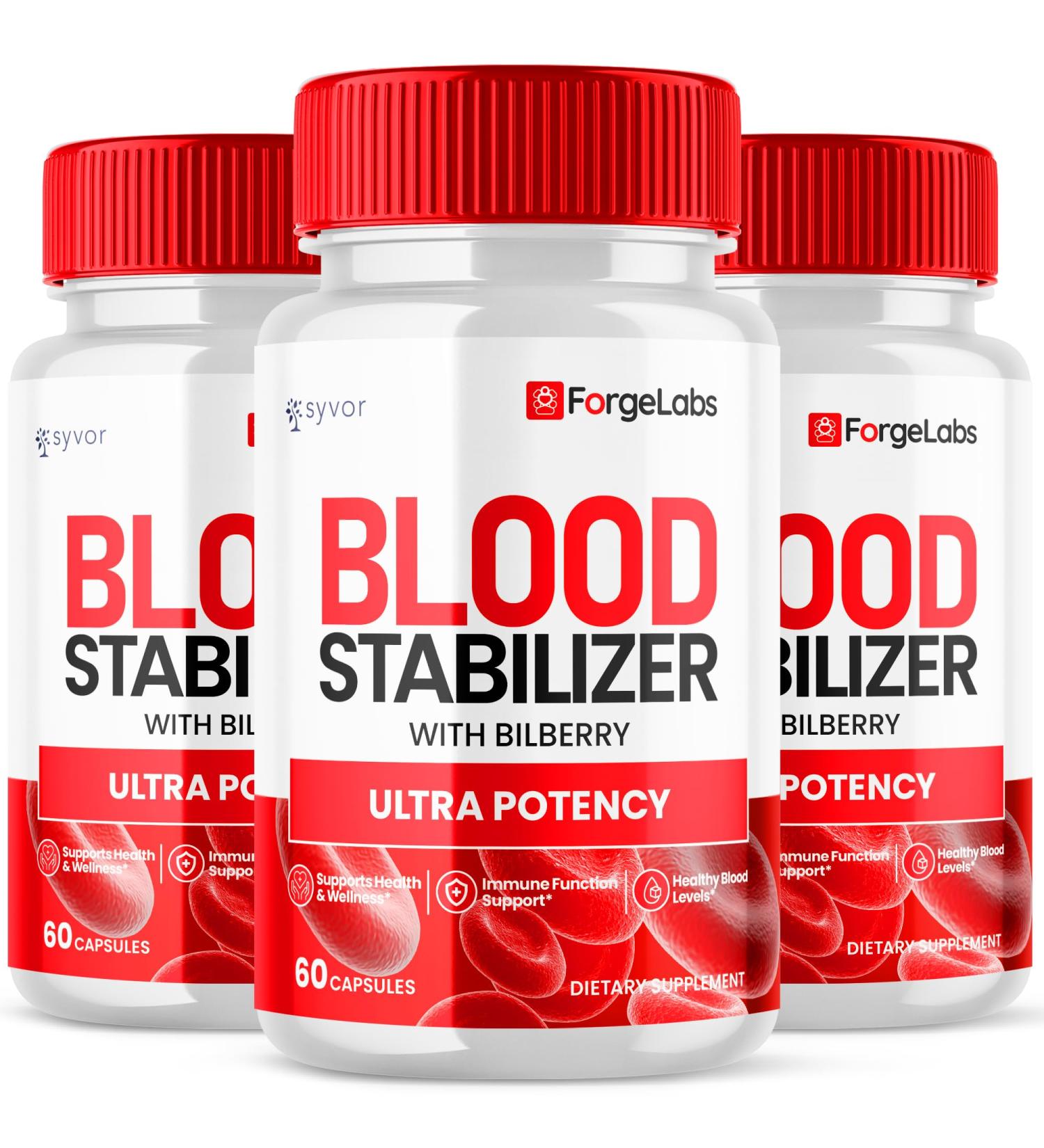 (3 Pack) Forge Labs Blood Stabilizer Capsules Official ForgeLabs Blood Support Pills with All Natural Ingredients Forgelabs Max Strength Supplement with Ultra Potency for Women & Men (180 Capsules) - Buy Online on GoSupps.com