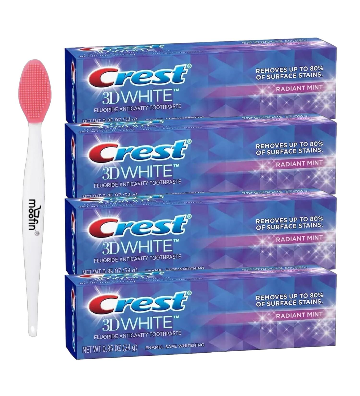 Vivid Mint Whitening Toothpaste 0.85 Oz - Pack of 4 | Stain Removal Fresh Breath Enamel Safe Fluoride Anticavity - Buy Online on GoSupps.com