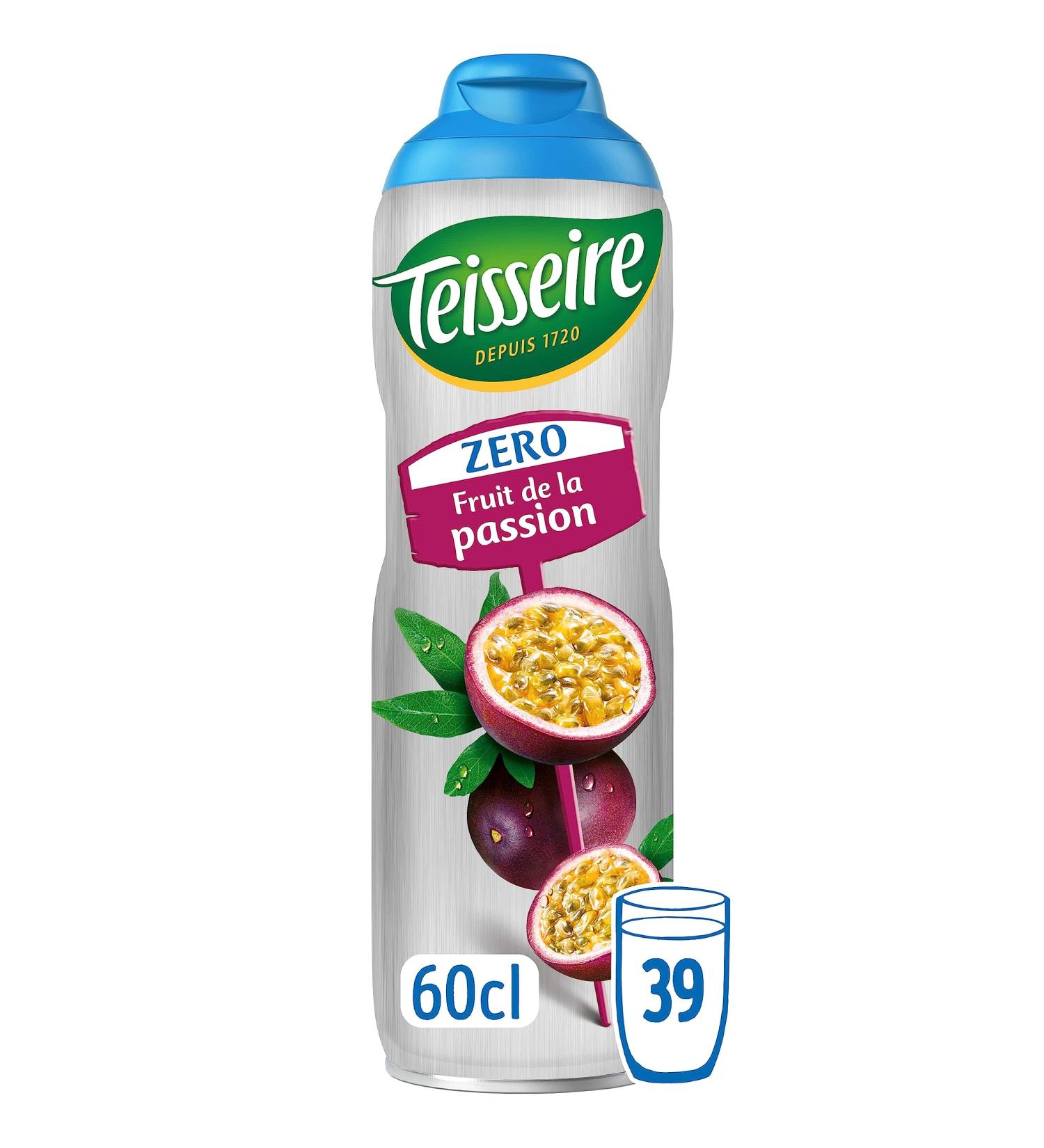 Teisseire zero sugar Passion Fruit Syrup for Refreshing Drink Cocktails Recyclable Can 60cl - Buy Online on GoSupps.com