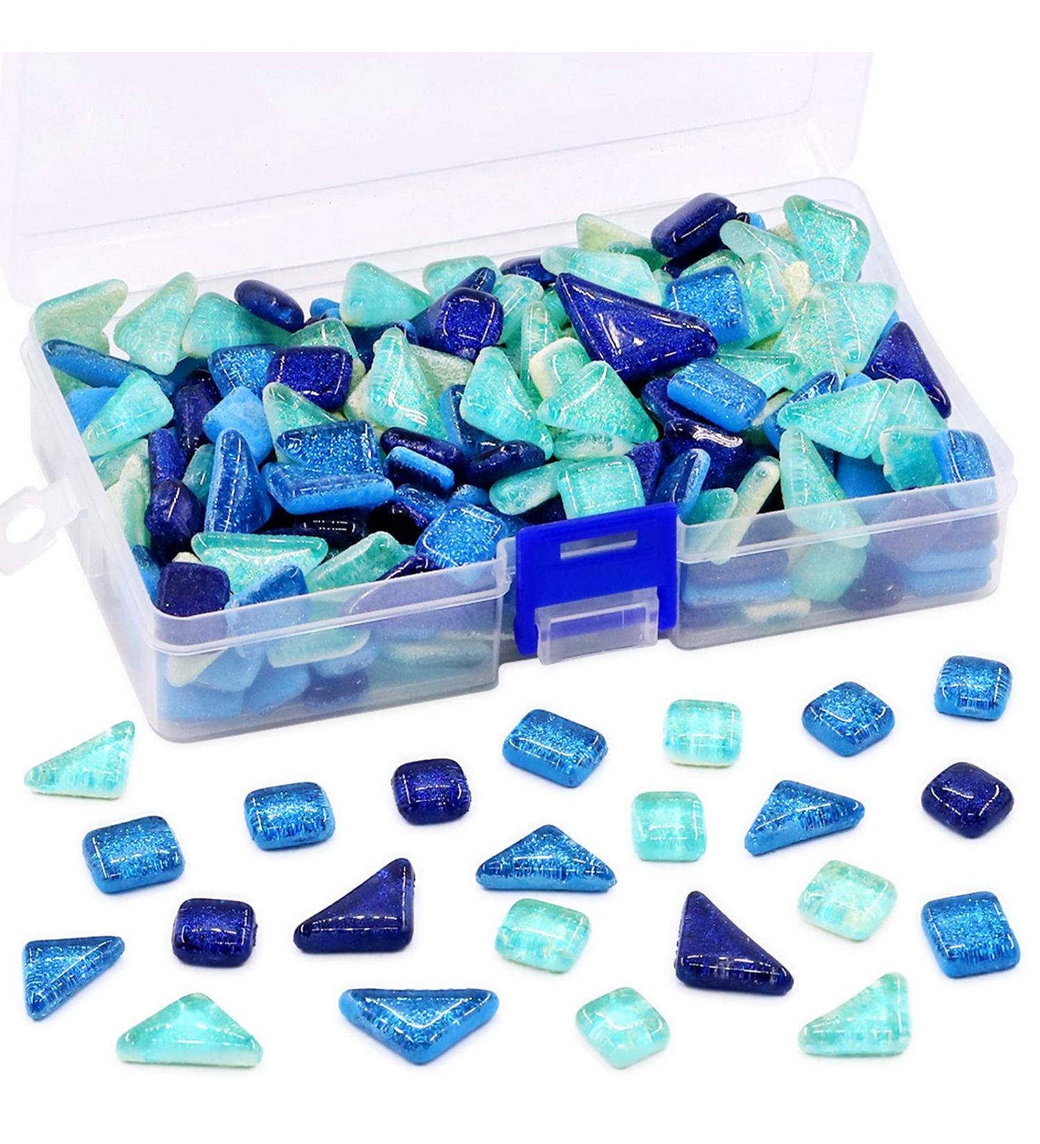 Swpeet 1Ib Mixed Glass Mosaic Tiles for Crafts - Colorful Patterns (Mosaic Tiles E) - Buy Online on GoSupps.com