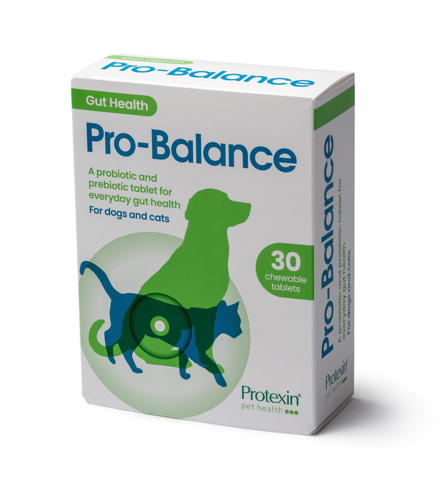 Protexin Pet Health Pro-Balance Probiotic for Dogs and Cats Daily Chewable Probiotic and Prebiotic Tablet for Digestive Health Support Pack of 30 - Buy Online on GoSupps.com