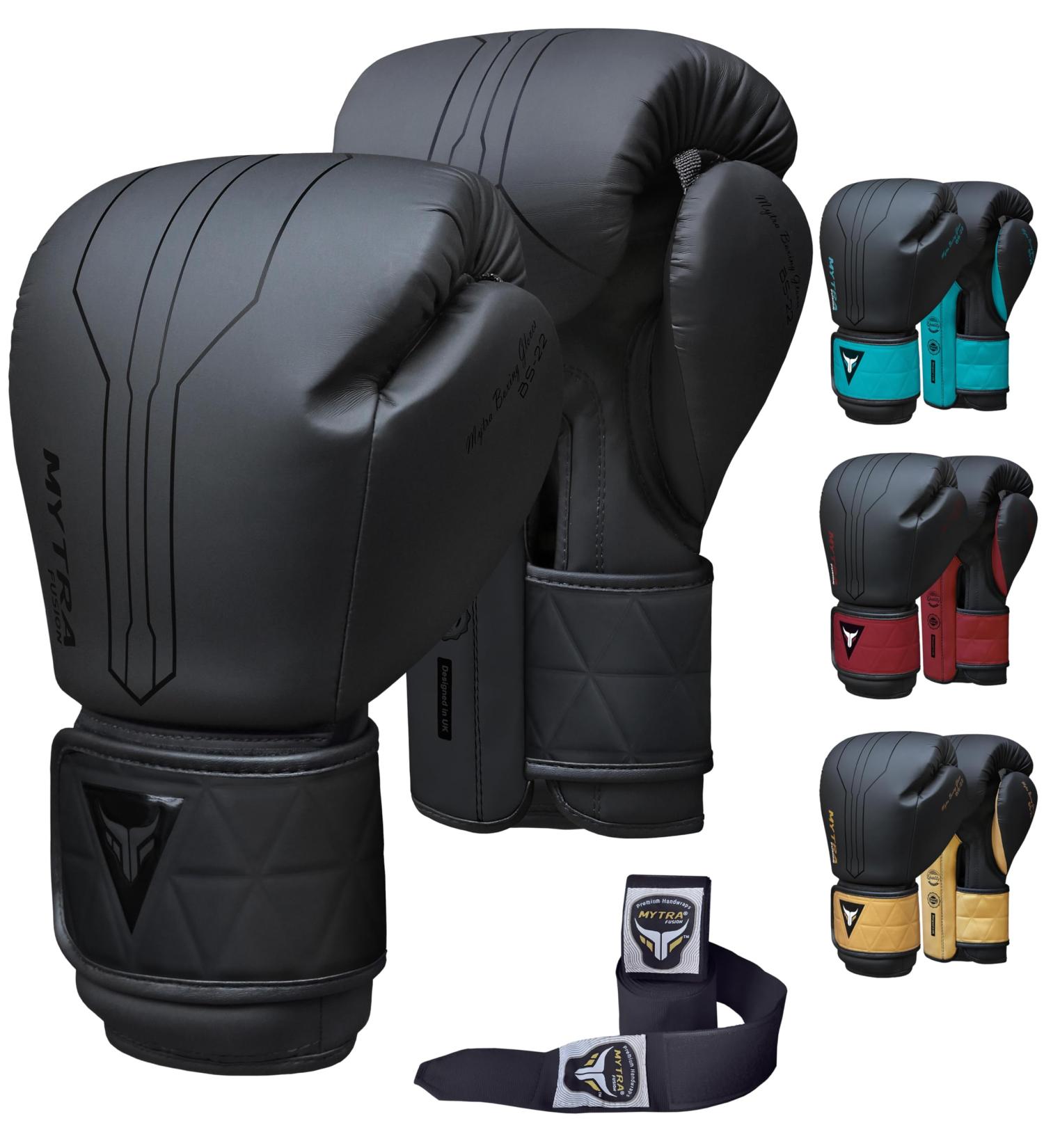 Mytra Fusion 16-oz Boxing Gloves - Free Hand Wraps Included | MMA Muay Thai & Kickboxing - Unisex Training Gear - Buy Online on GoSupps.com
