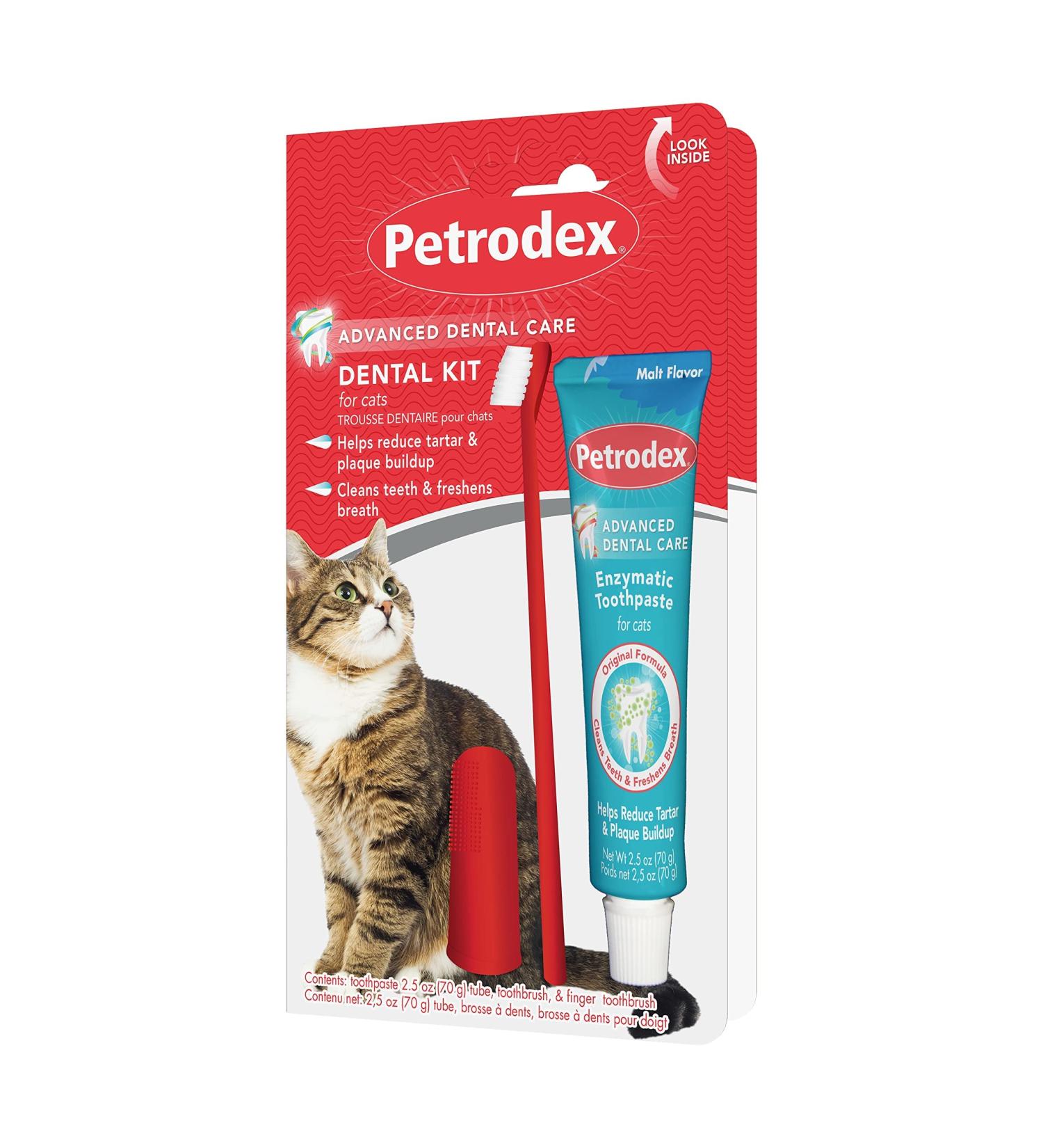 Petrodex Dental Kit for Cats Malt Flavor Toothpaste 2.5 Oz 70.87 g (Pack of 1) - Buy Online on GoSupps.com