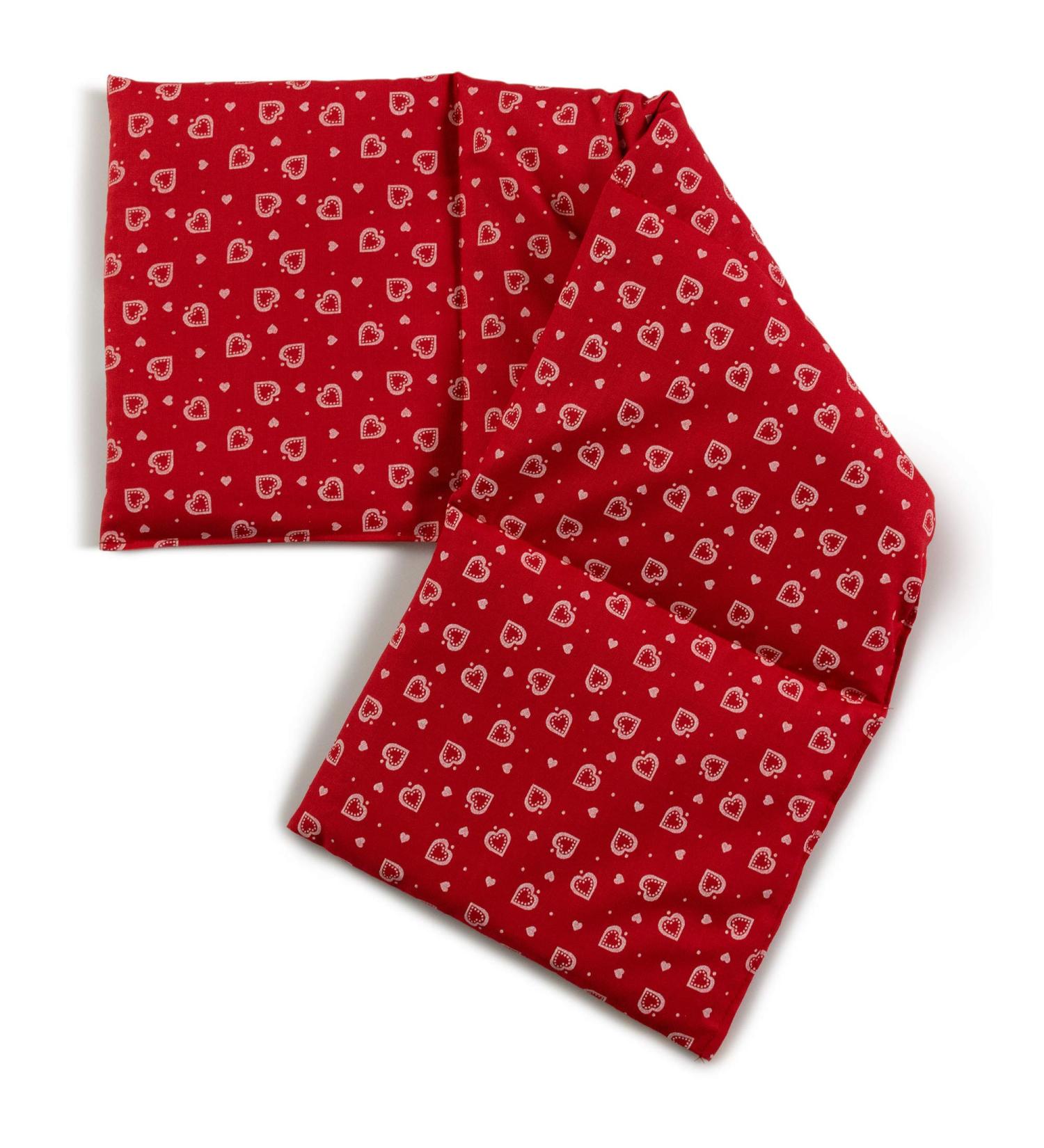 Buy 4-Chamber St. Johns Kernel Pillow 20x60cm - Hearts Red | Heat & Cold Grain Pillow for Comfort - Buy Online on GoSupps.com