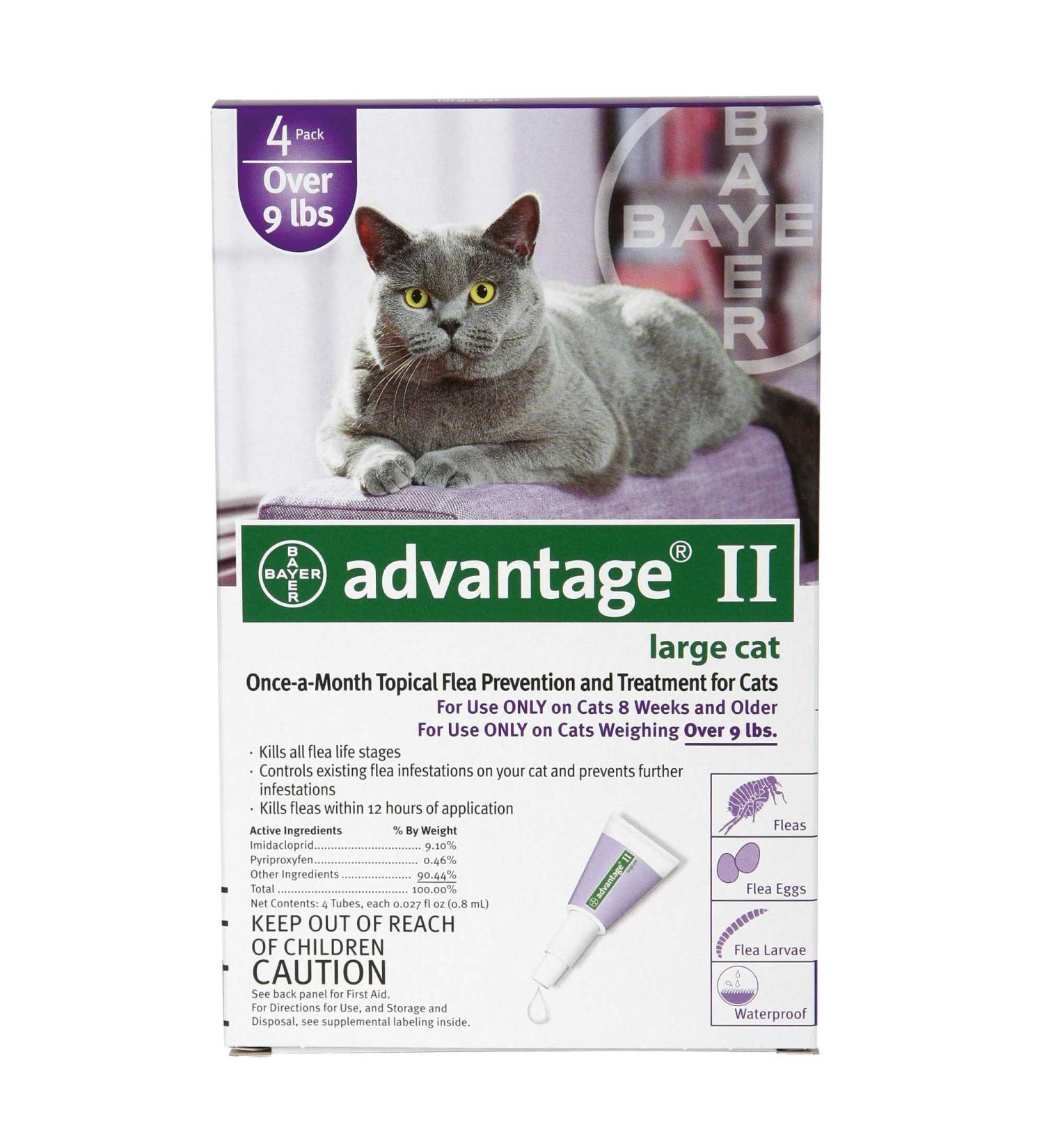 Advantage 2 flea control for cats and kittens over 9 lbs 4 month supply