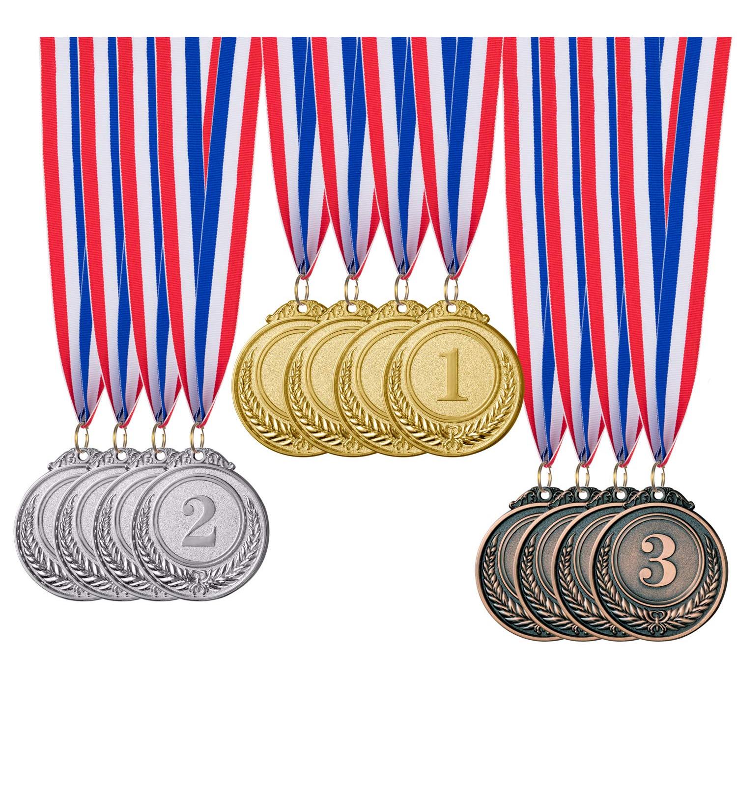 Favide 12-Piece Gold, Silver, Bronze Award Medals - Winners Prizes for Competitions - 2 Inches - Buy Online on GoSupps.com