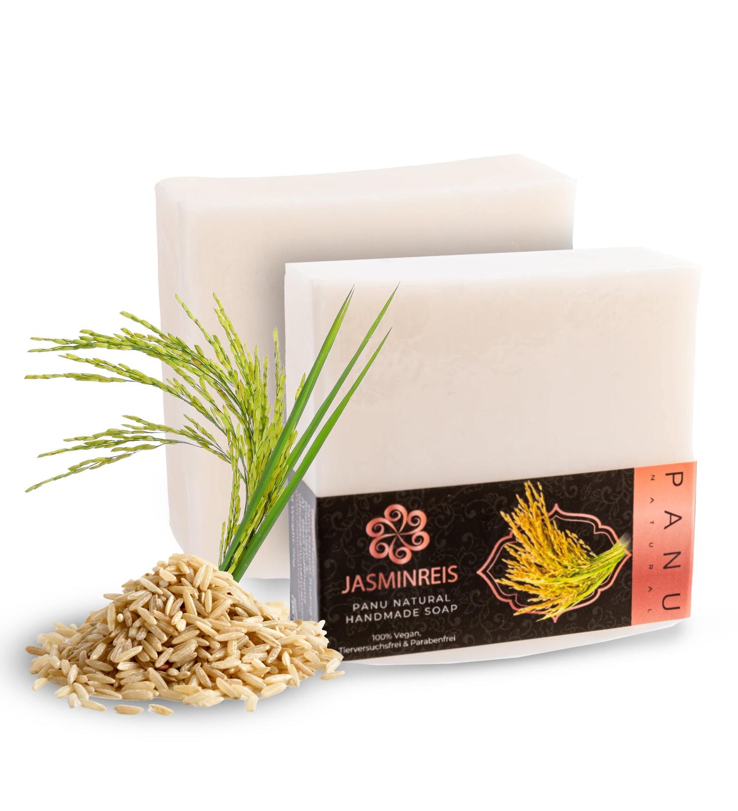 Panu Jasmine Rice Soap Bar - Vegan Natural Shower Gel & Shampoo - 110g for All Skin Types - Premium Solid Soap - Buy Online on GoSupps.com