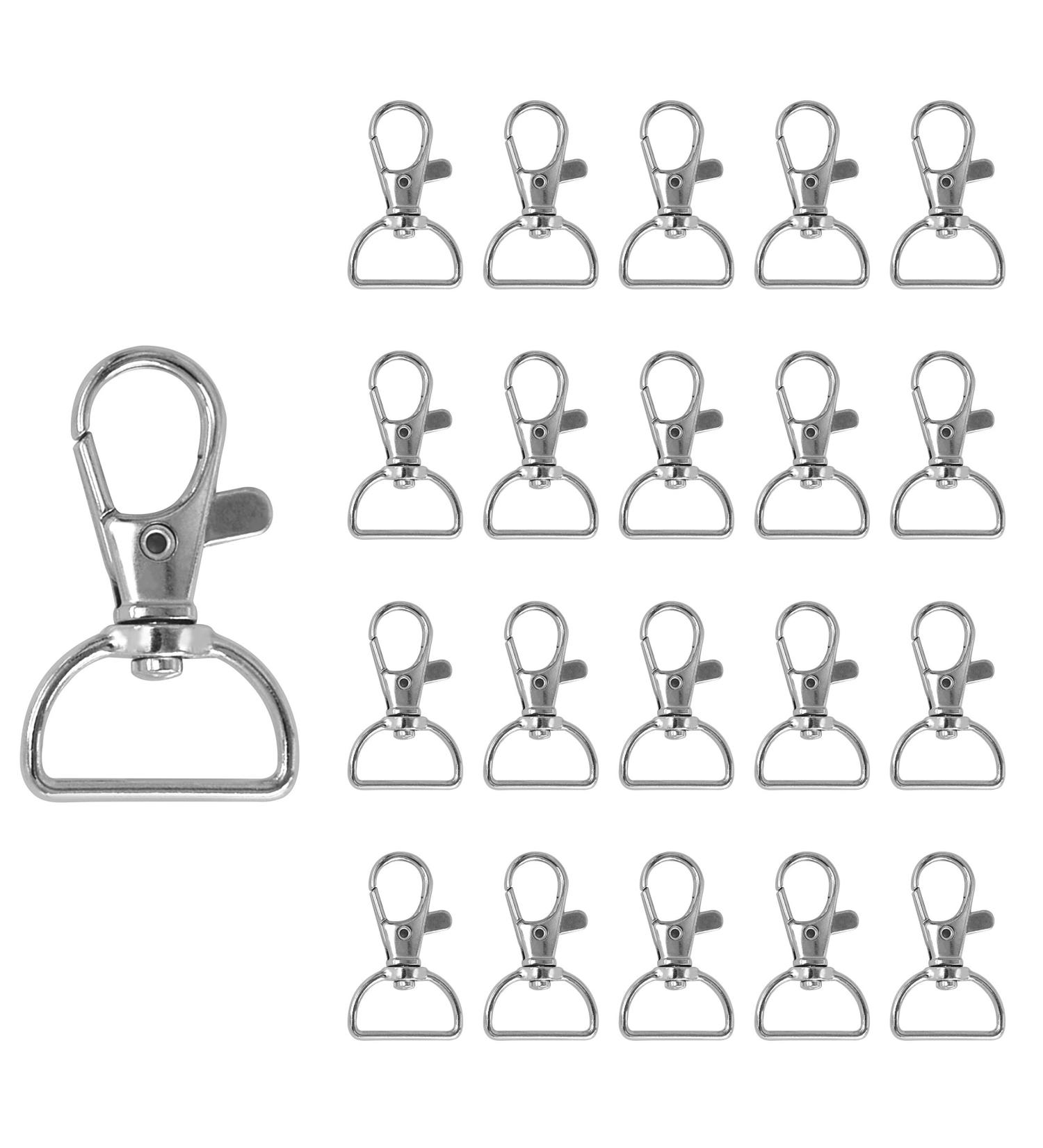 80 Pack Silver Lanyard Swivel Snap D Ring Hooks for Crafts and Purse Hardware (1.5 L X 0.75 W) - Buy Online on GoSupps.com