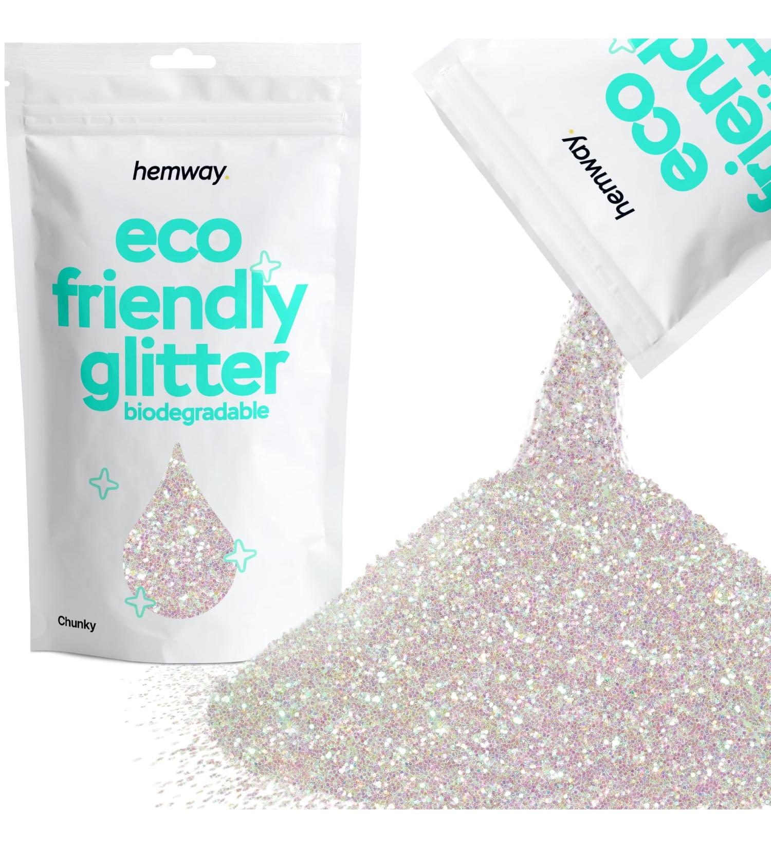 Hemway Eco-Friendly Biodegradable Glitter 100g - Vegan Sparkle for Face Body & Hair | Festival Makeup Safe - Buy Online on GoSupps.com