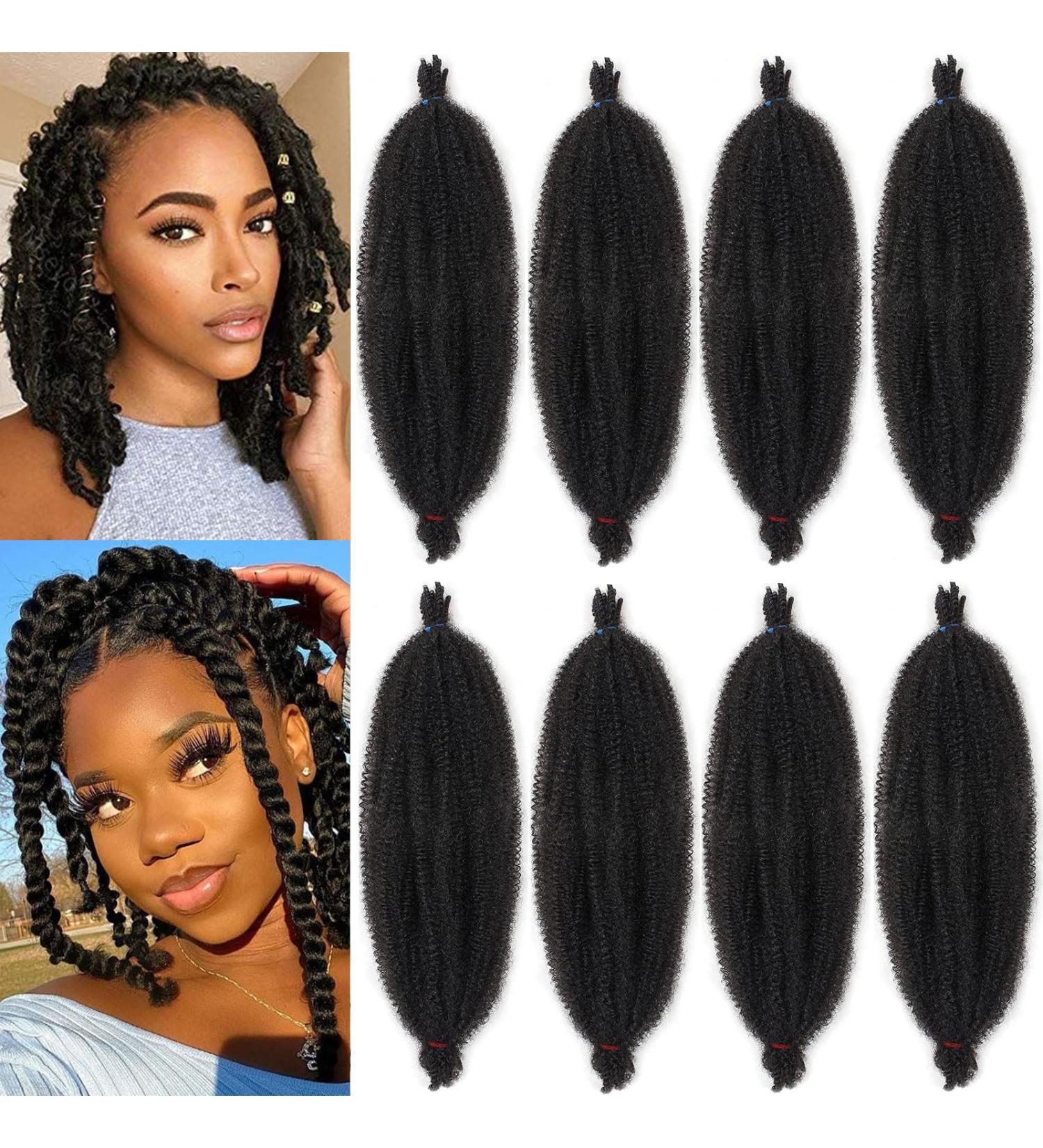 Xtrend 8 Packs 12 Inch Soft Springy Afro Twist Hair Pre-Separated Spring Twist Hair for Faux Locs Natural Black Marley Twist Crochet Braiding Hair Synthetic Hair Extensions 8 Strands/Pack 1B# 12 Inch (Pack of 8) 1B# - Buy Online on GoSupps.com