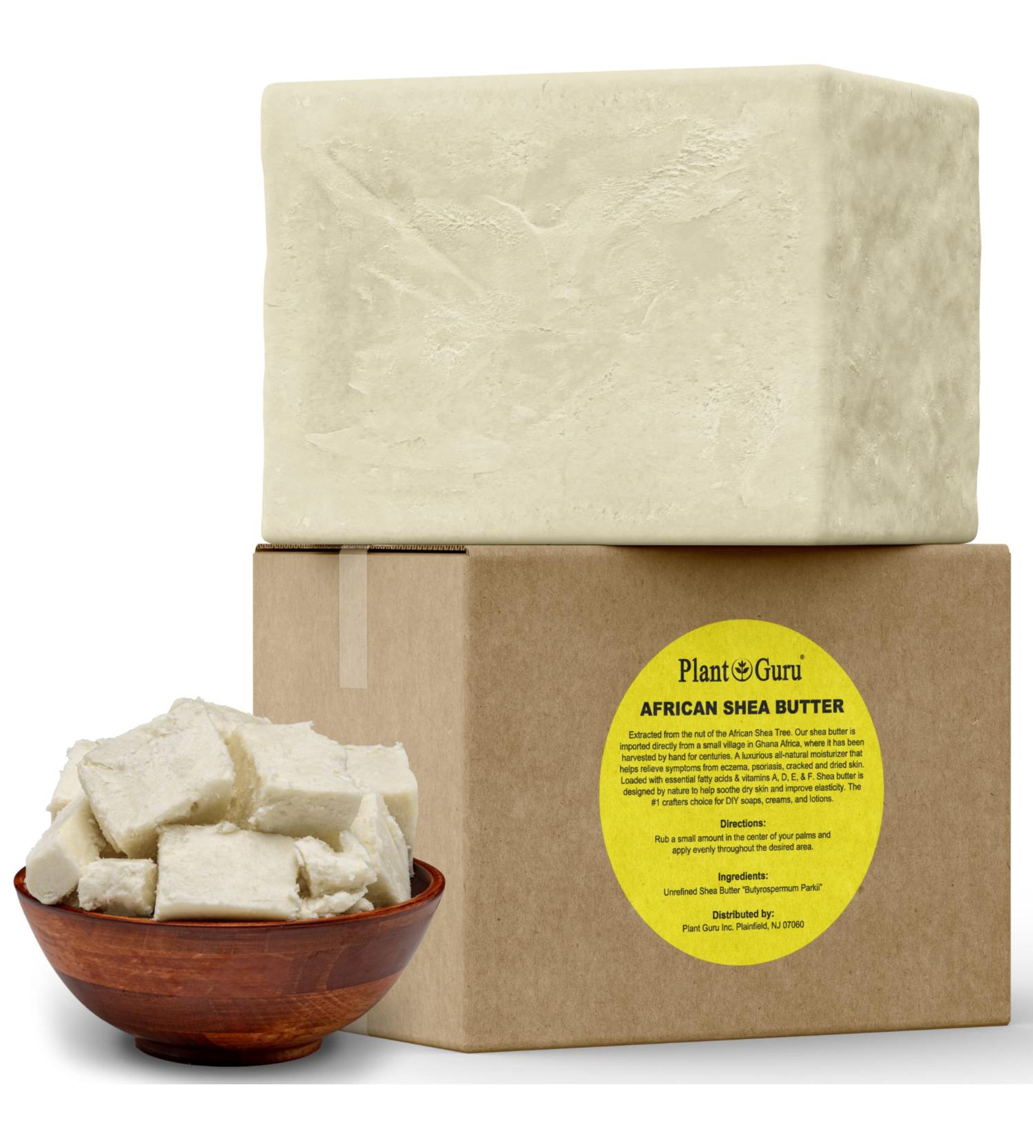 Raw African Shea Butter 10 lbs Bulk Wholesale Block - 100% Pure Natural Unrefined Ivory - Ideal Moisturizer for Skin, Face, Hair Growth - Perfect for DIY Soap and Lip Balm Making - 160 Ounce - Buy Online on GoSupps.com