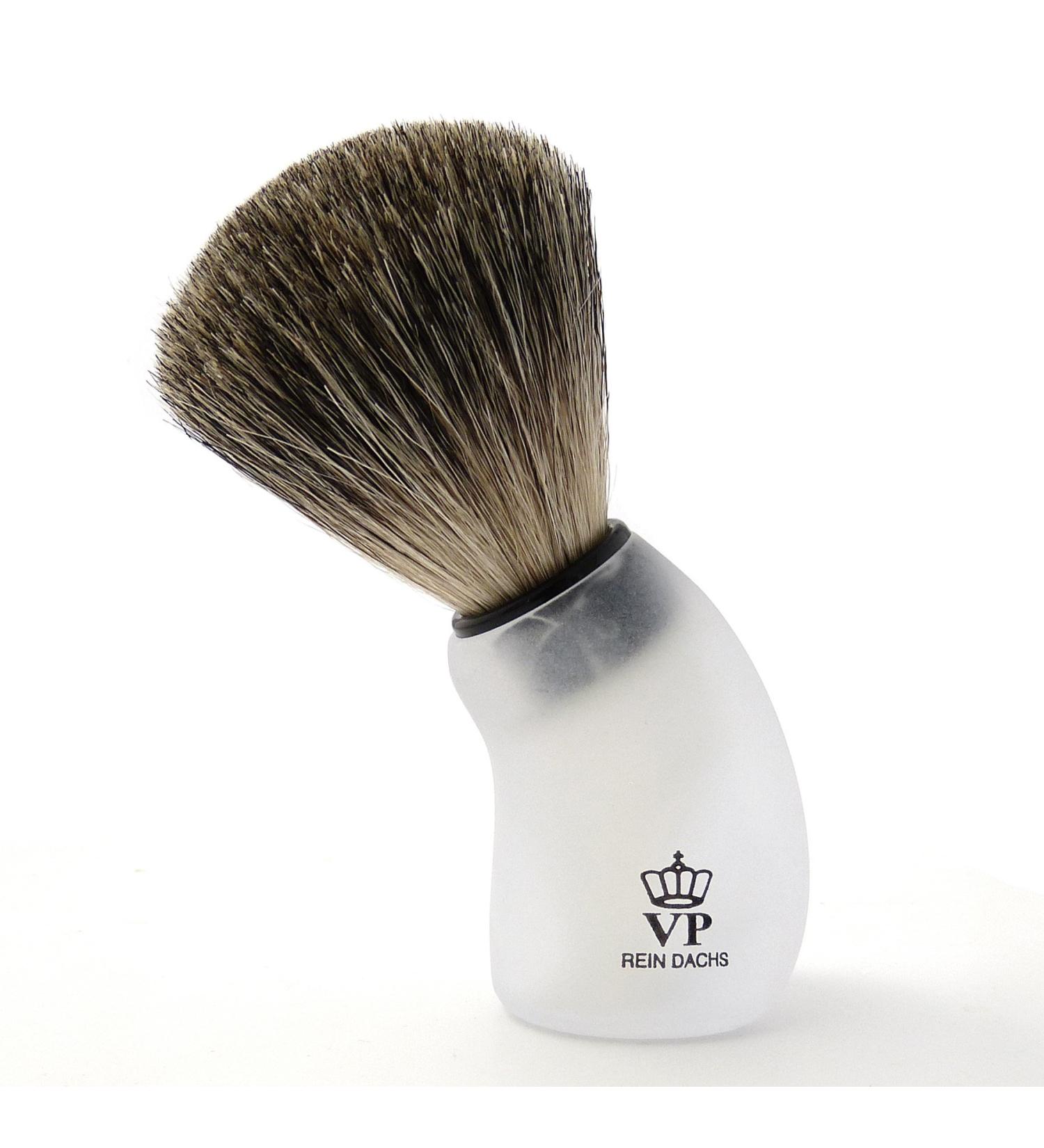 Shaving brush Royal VP - with real pure badger hair - handle white matt and curved