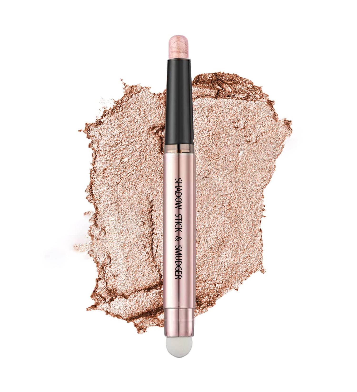 2-in-1 Eye Brightener & Shimmer Cream Shadow Stick - Long-Lasting, Waterproof Rose Gold Highlighter Makeup - Buy Online on GoSupps.com