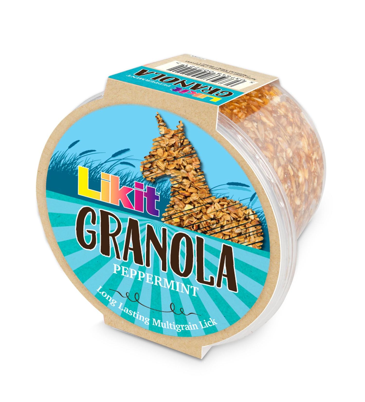 Likit Granola Horse Treat | Tasty Long Lasting Horse Treat | Relieve Horse Boredom & Stress | Mutiple Flavours Available | 550g (Peppermint) - Buy Online on GoSupps.com