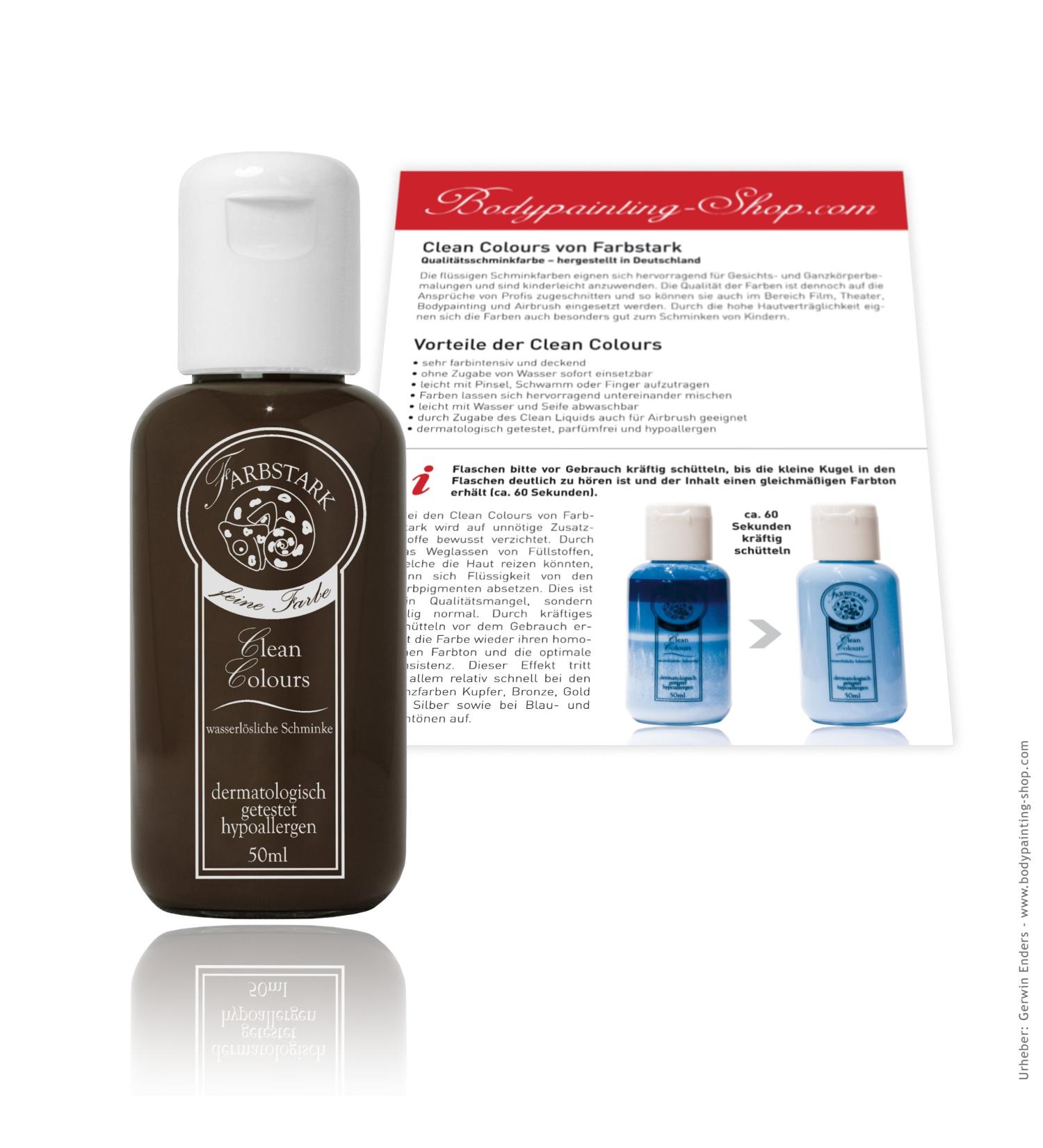 Clean Colours Colourful Theatre Make-up - water-soluble make-up colour 50 ml Dark Brown