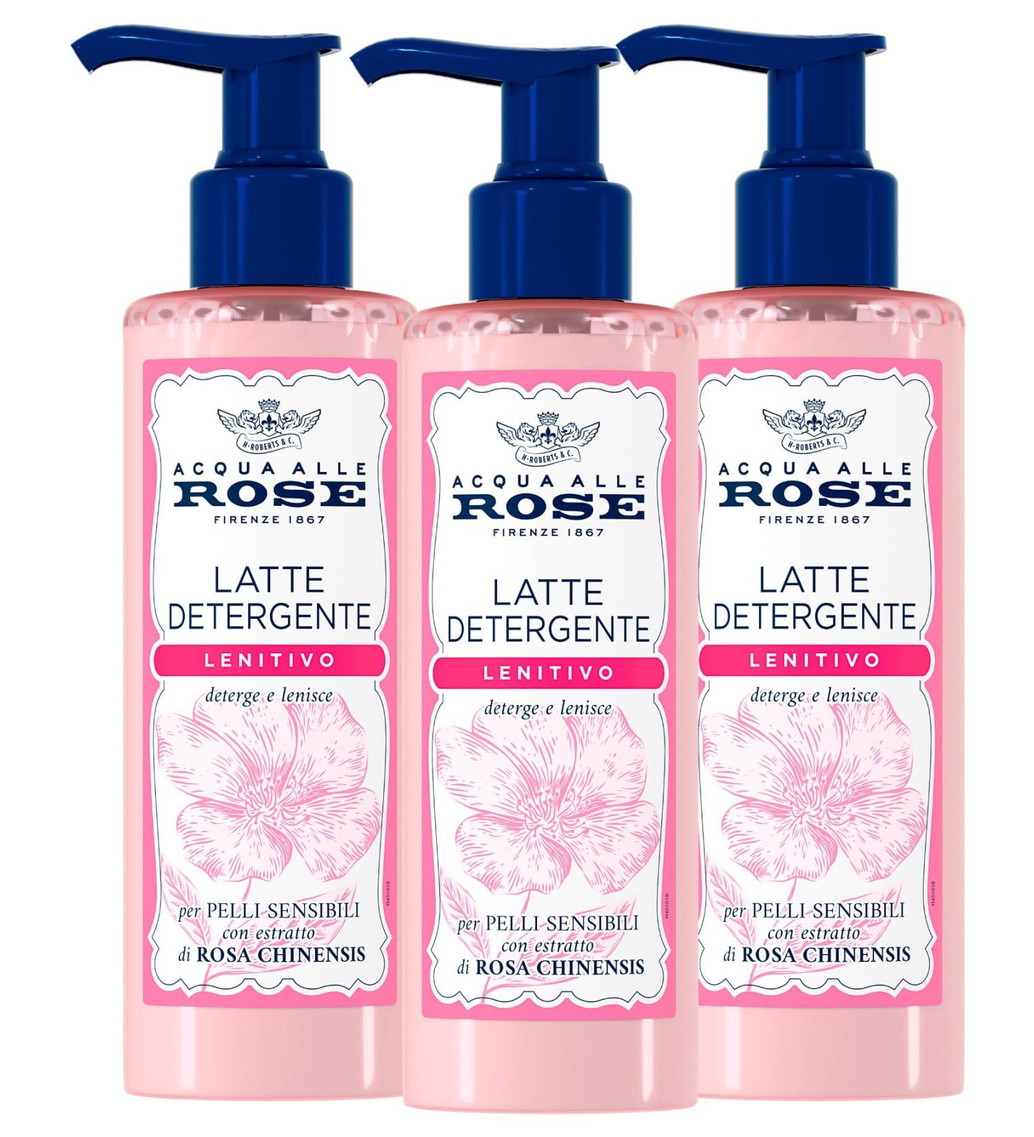 Acqua alle Rose Soothing Cleansing Milk for Face and Eyes AntiRedness for Sensitive and Sensitive Skin with Ancient Rose Extract Hypoallergenic Formula 3 Bottles of 200 ml Micellar Cleanser 200 ml Confezione da 3 - Buy Online on GoSupps.com