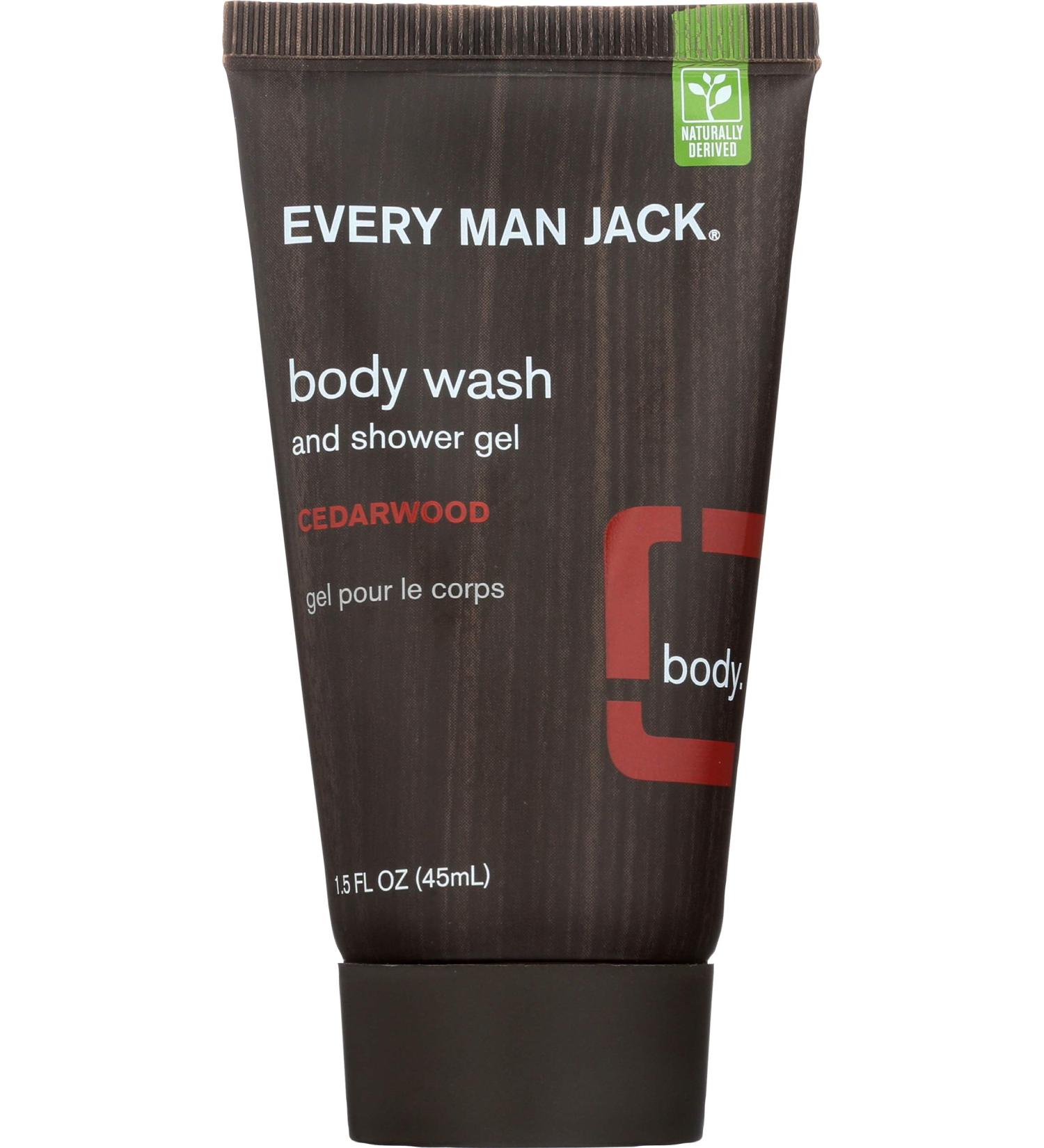 Every Man Jack Cedarwood Body Wash - Travel Size 1.5 Oz | Natural & Refreshing - Buy Online on GoSupps.com