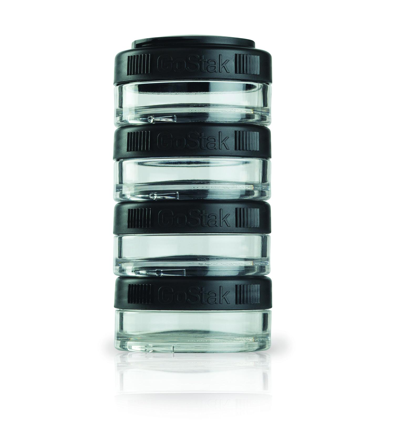 BlenderBottle GoStak 4Pak 40ml | bo tes de conservation | Tritan | sans BPA | noir - Buy Online on GoSupps.com