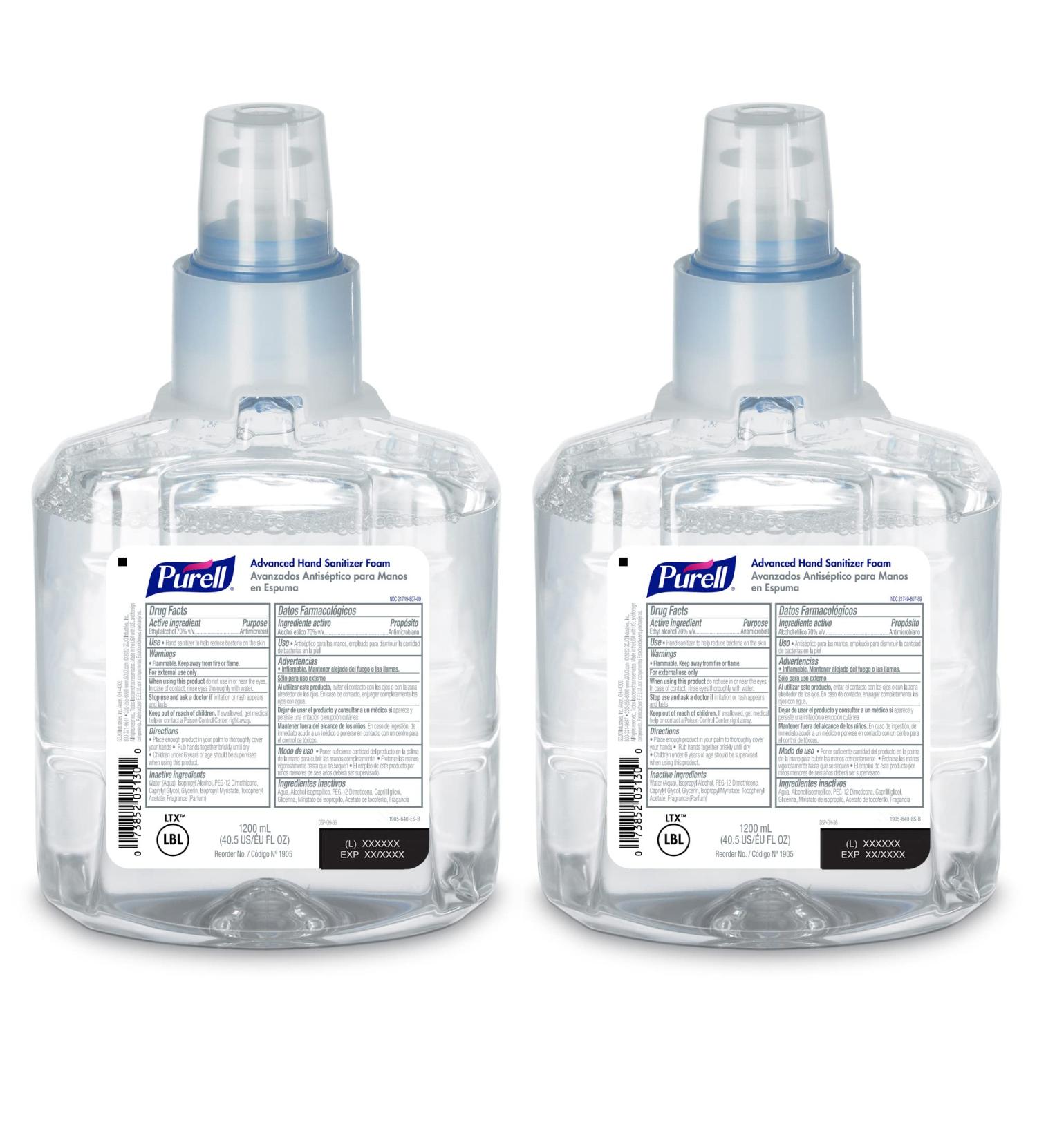 PURELL Advanced Hand Sanitizer Foam 1200 mL Refill for LTX-12 Dispenser (Pack of 2) - Buy Online on GoSupps.com