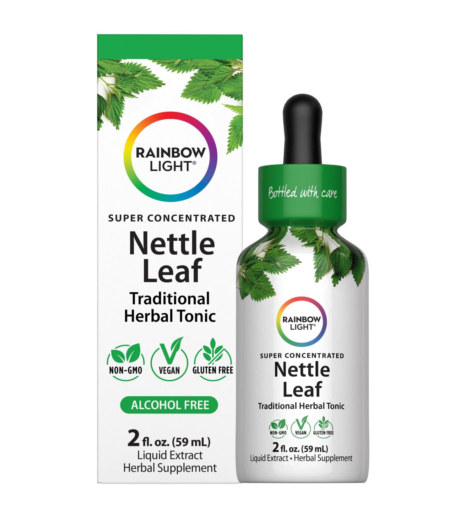 Rainbow Light Nettle Leaf Liquid Extract | 2 Fl Oz | Super Concentrated | Alcohol Free | Non-GMO and Gluten Free Herbal Supplement - Buy Online on GoSupps.com