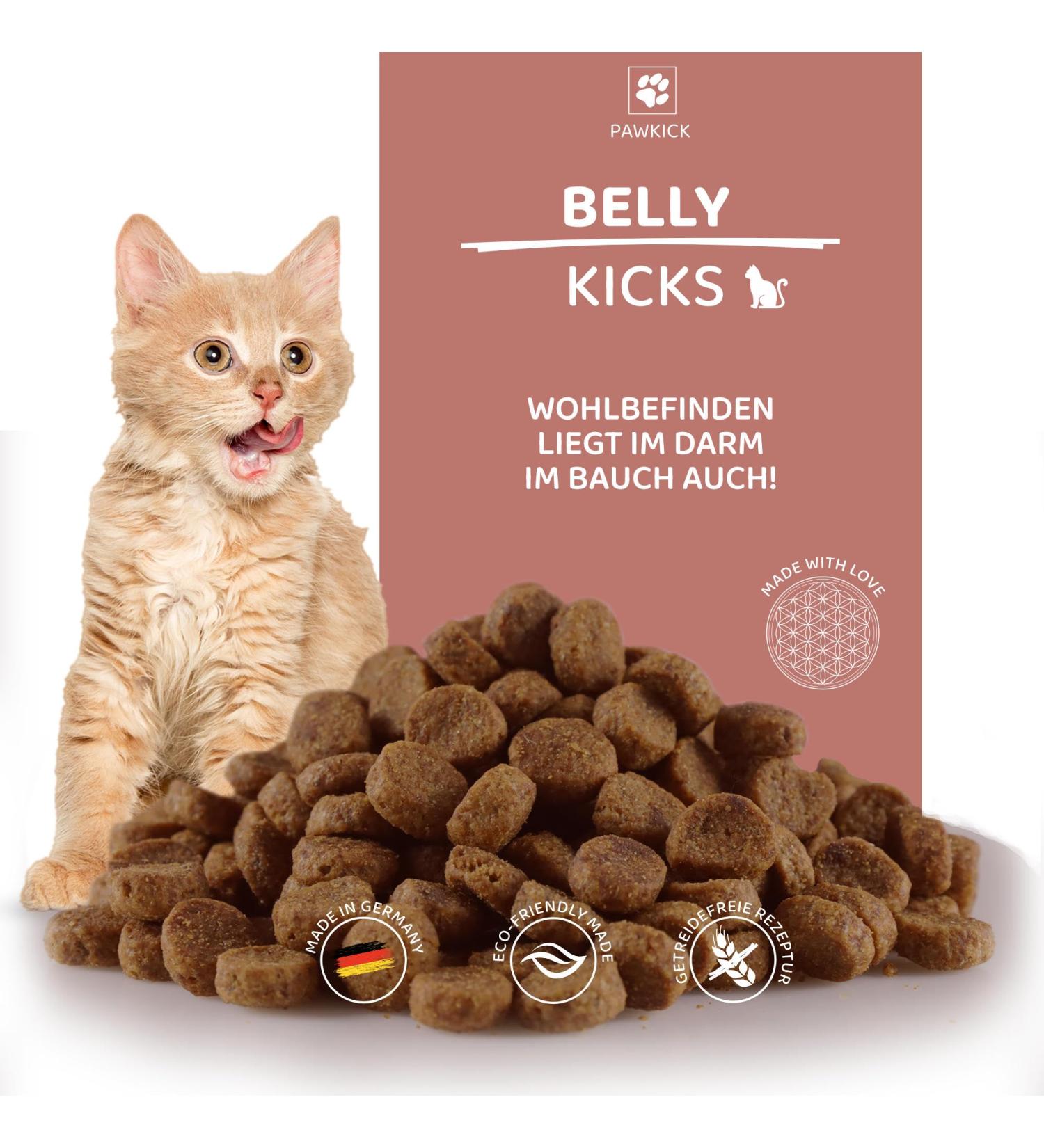 PAWKICK Belly-Kicks Cat 200g | Promote Feline Well-being & Digestive Health - International Shipping Available - Buy Online on GoSupps.com