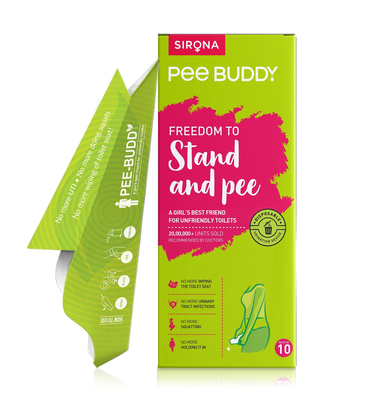 PeeBuddy 10 Pack Portable Female Urination Device | Disposable Funnel for Women | Ideal for Travel, Camping, Hiking | Stand and Pee Funnel for Girls | Compact and Discreet - Buy Online on GoSupps.com