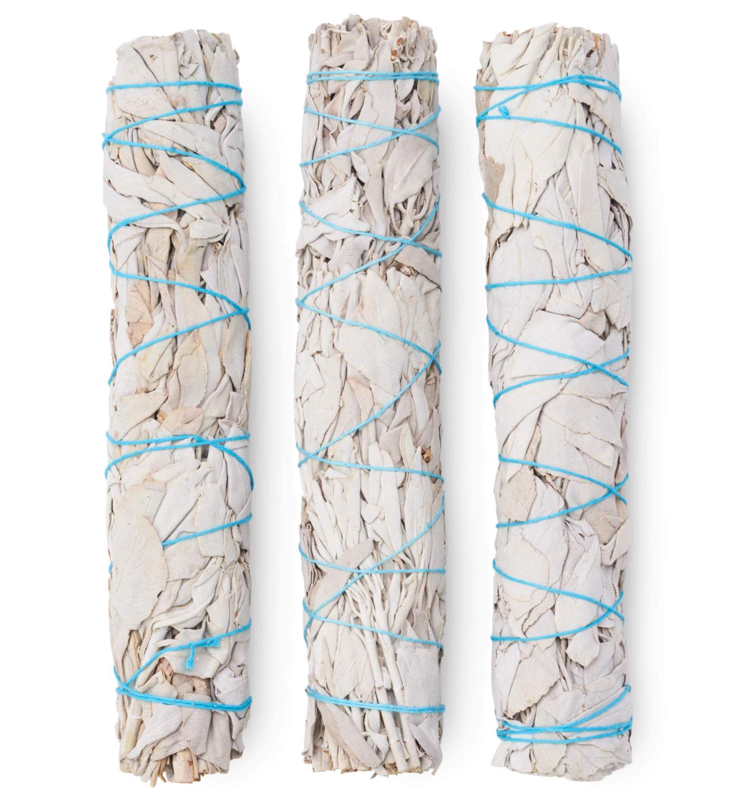 9-Inch White Sage Smudge Sticks (3 Pack) - Sustainably Harvested for Smudging & Cleansing with Instructions - Buy Online on GoSupps.com