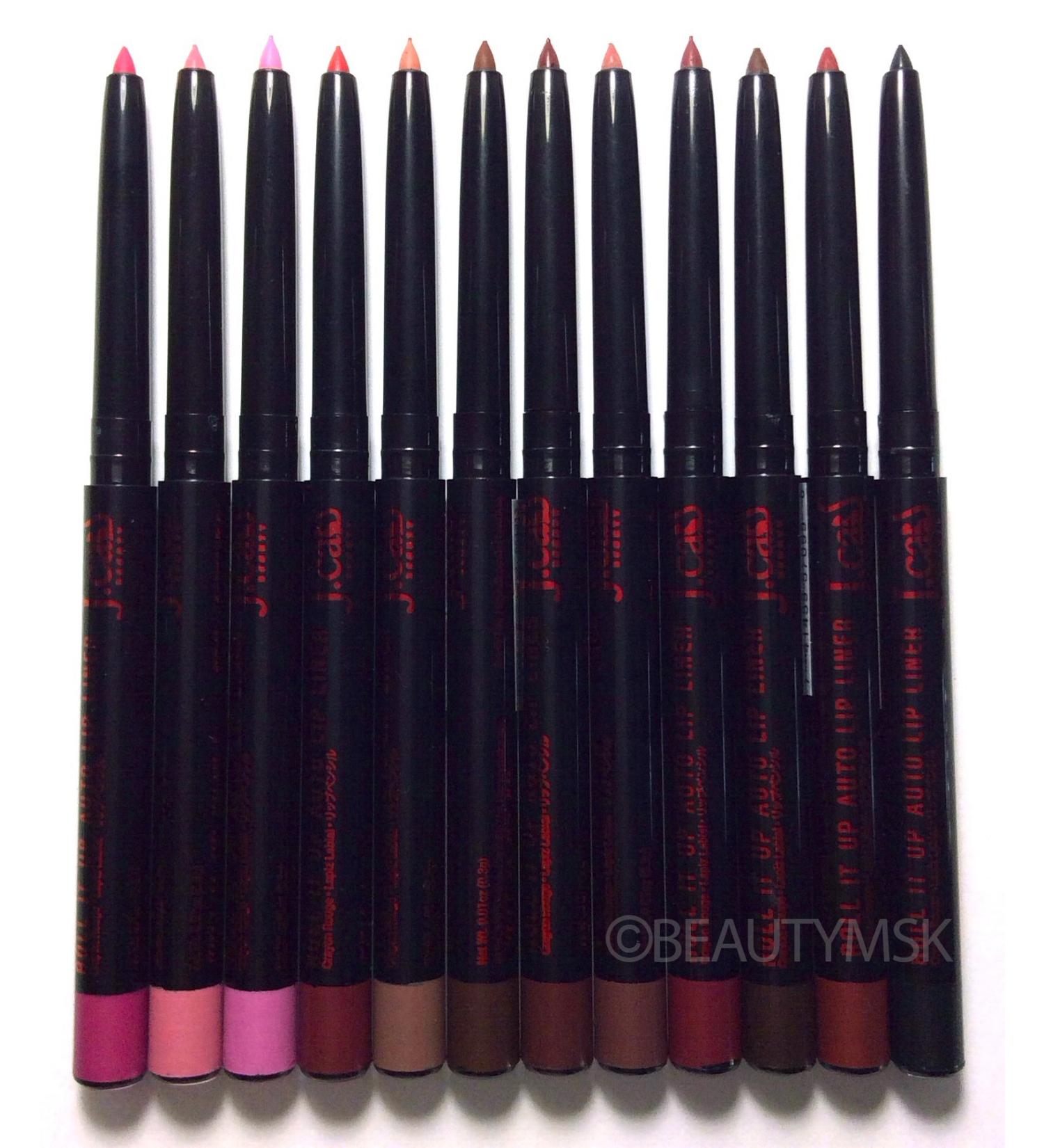 J.cat Beauty Roll It Up Auto Lip Pencil Liner - Set of 12 Colors - Buy Online on GoSupps.com