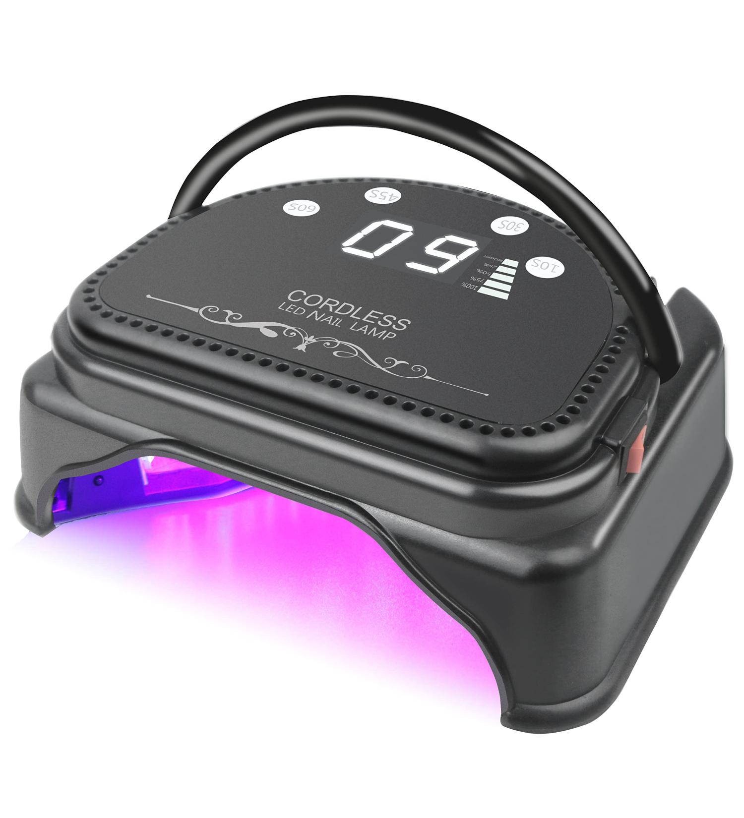 Lumcrissy Rechargeable Cordless UV LED Nail Lamp - Portable Gel Nail Dryer with Touch Screen Sensor - Black - Buy Online on GoSupps.com