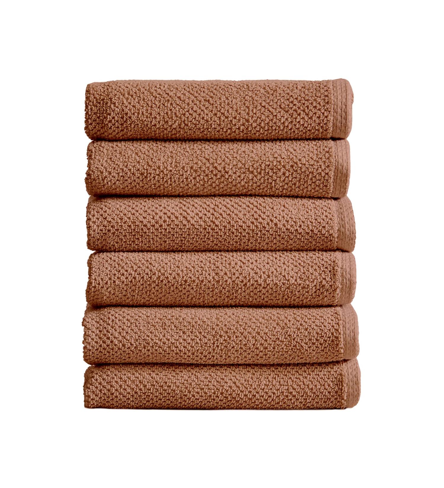 Acacia Collection 100% Cotton Hand Towel Set 16x28 inches (6-Pack) - Highly Absorbent Textured Popcorn Weave Hand Towels in Clay - Buy Online on GoSupps.com