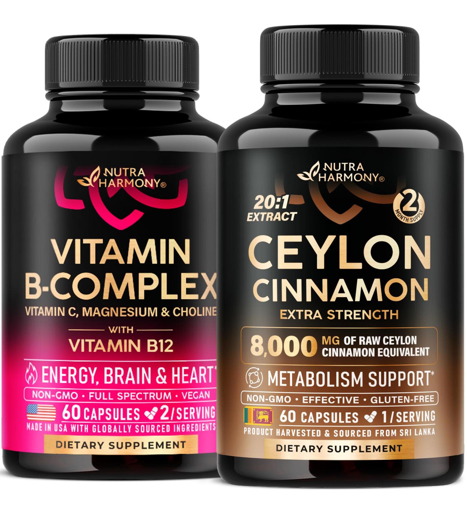 NUTRAHARMONY Vitamin B Complex & Ceylon Cinnamon Capsules