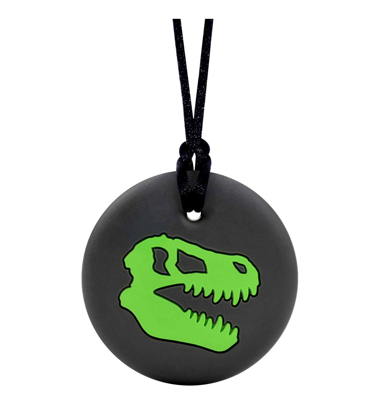 Munchables Dino Skull Sensory Chew Necklace - Chewy Fidget Toy for Adults & Kids (Green) - Buy Online on GoSupps.com