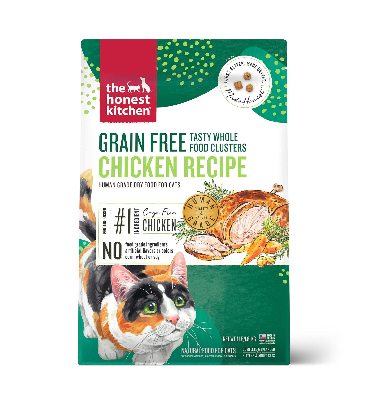 Whole Food Clusters Grain-Free Chicken Dry Cat Food 4lb - The Honest Kitchen - Buy Online on GoSupps.com