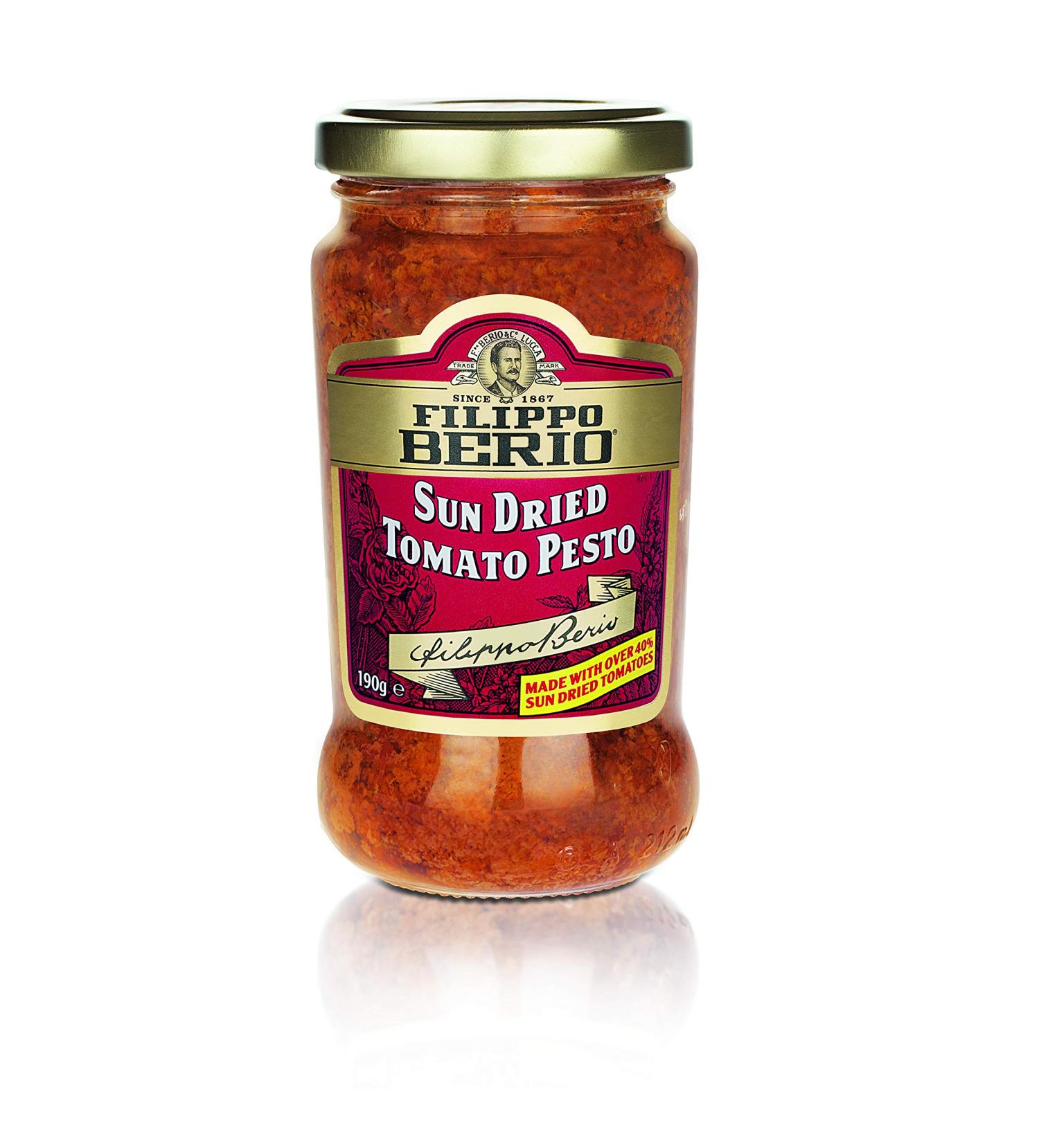 Filippo Berio Sun Dried Tomato Pesto 190g - Authentic Italian Pesto - Pack of 1 - Buy Online on GoSupps.com