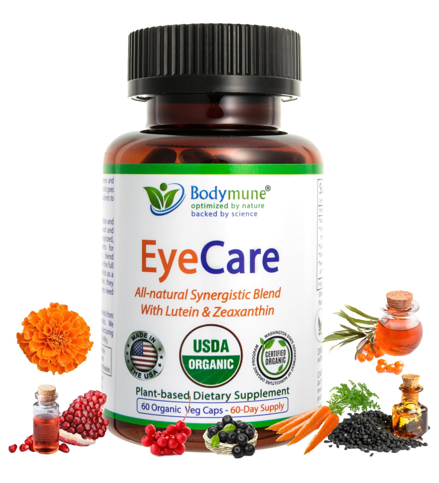 Advanced EyeCare | USDA Organic Eye Health Supplement with Lutein & Zeaxanthin | Maqui Goji & Sea Buckthorn Extracts | 60-Day Supply | Vegan Non-GMO Made in USA 60 Count (Pack of 1) - Buy Online on GoSupps.com